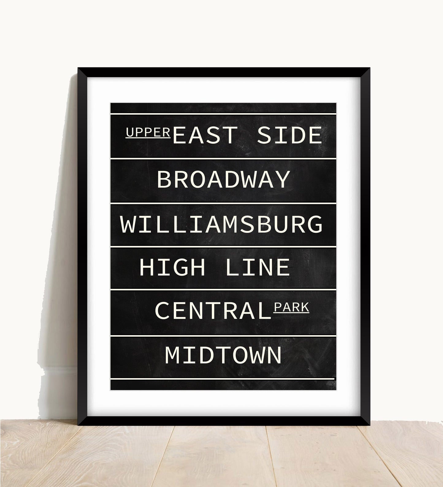 New York Subway Art Print: Blackboard Style Travel Poster
