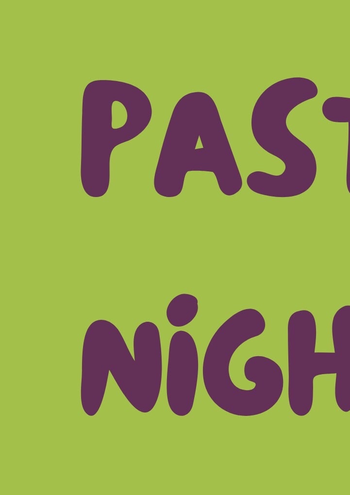 Pasta Night Kitchen Print: Retro Italian Food Poster
