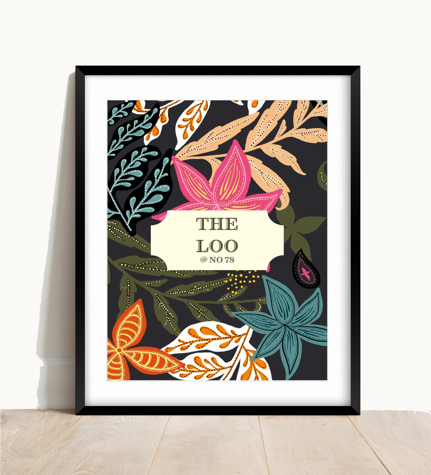 Personalised Bathroom Print: Floral Loo Poster, Funny Art
