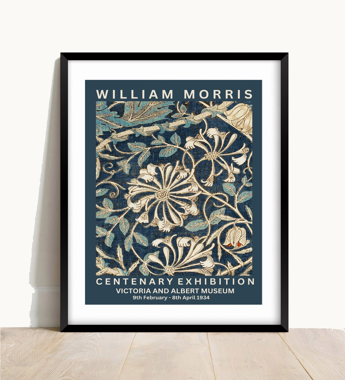 William Morris Honeysuckle Print: Vintage Exhibition Poster