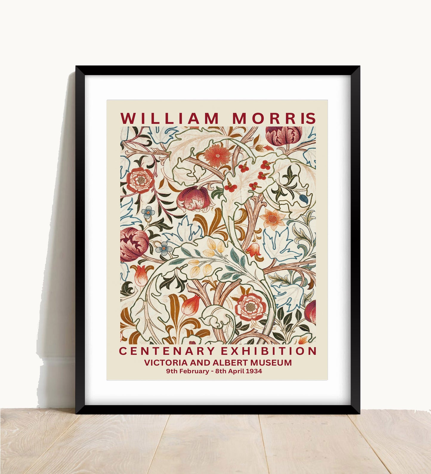 William Morris 'Honeysuckle' Print: Vintage Exhibition Poster, V&A Museum