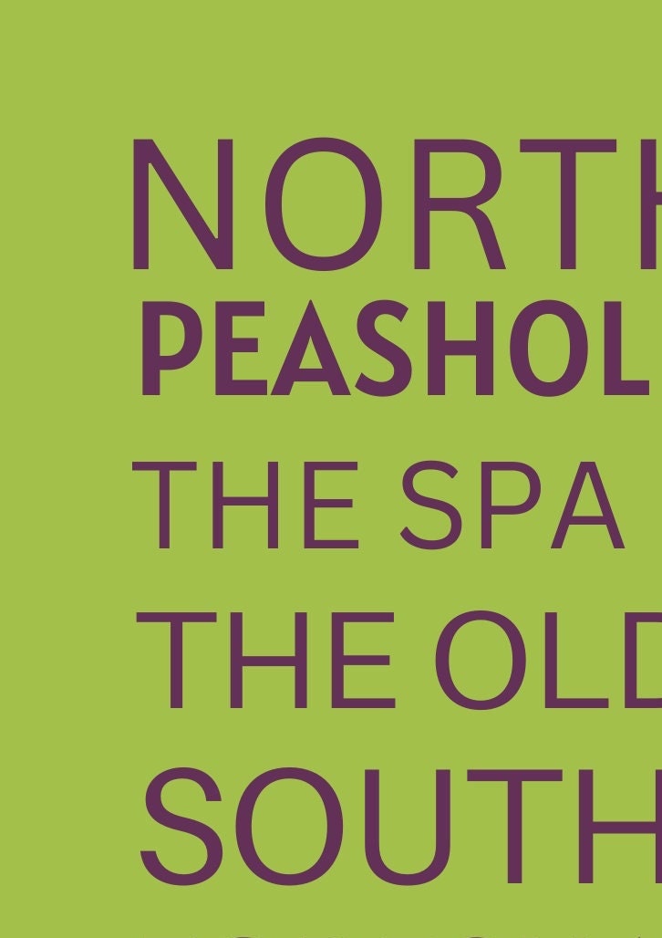 Scarborough Typography Print: Seaside Road Names, Hallway Art
