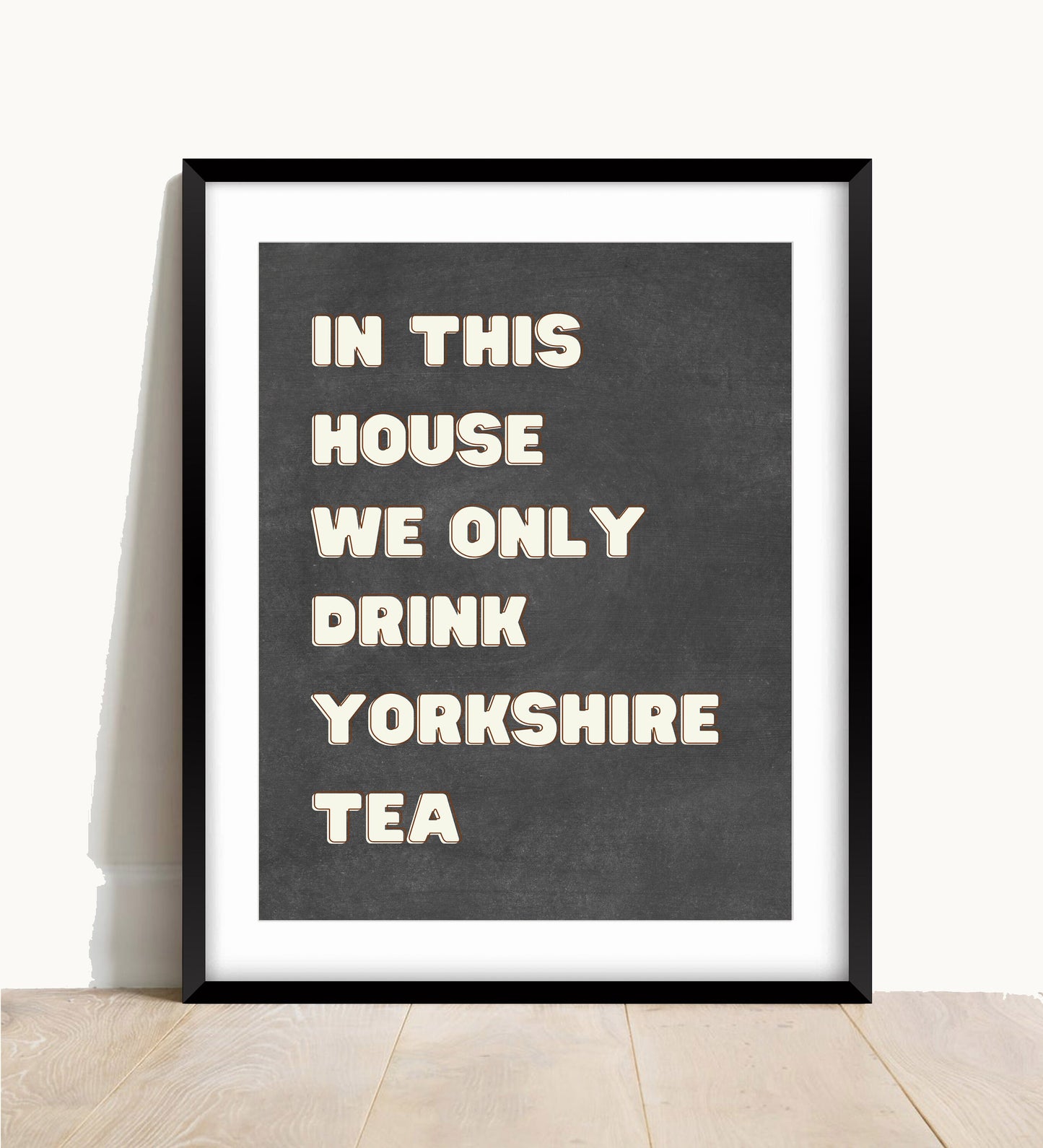Yorkshire Tea Kitchen Print: Retro Food and Drink Wall Art Blackboard Efffect