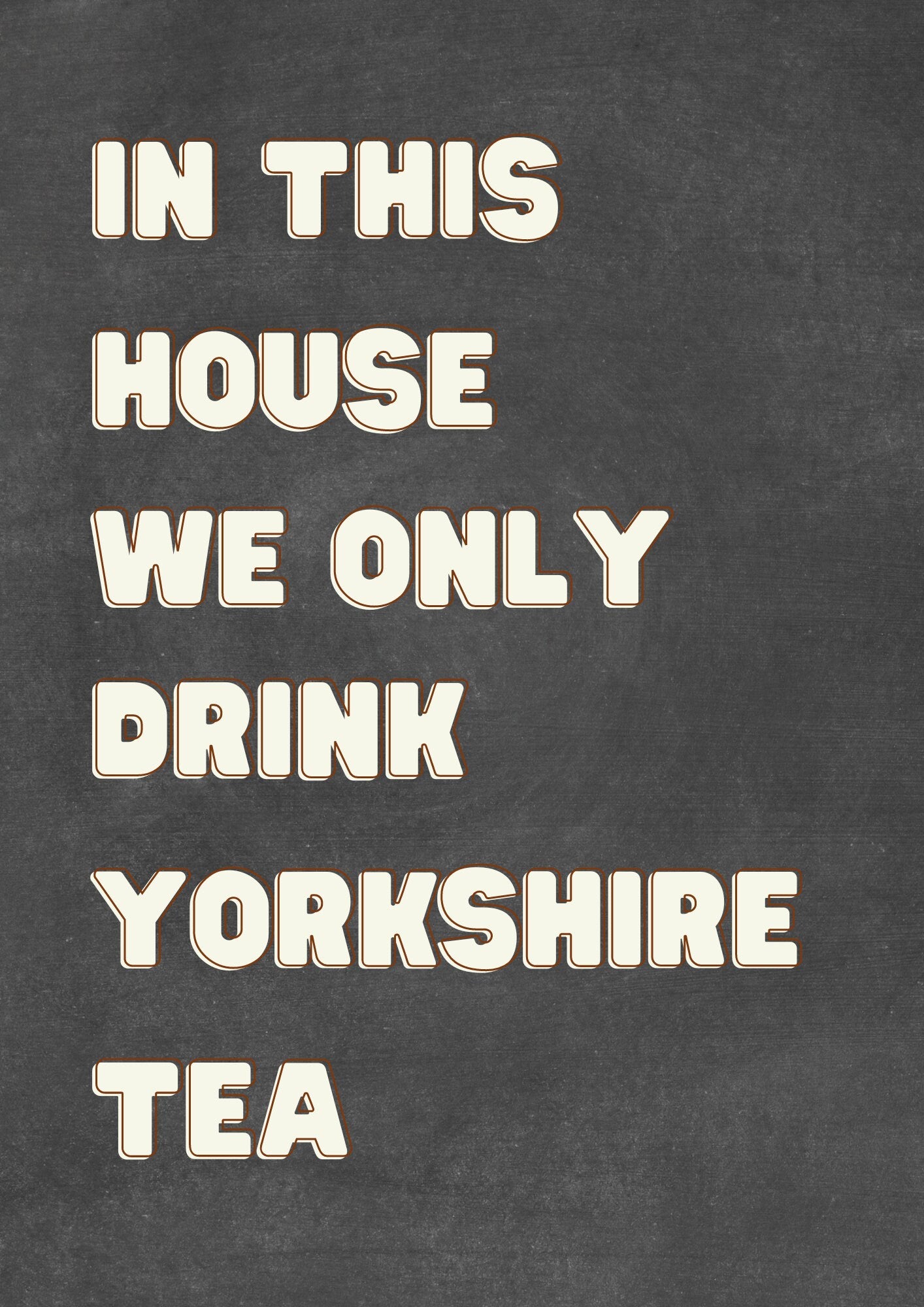 Yorkshire Tea Kitchen Print: Retro Food and Drink Wall Art Blackboard Efffect