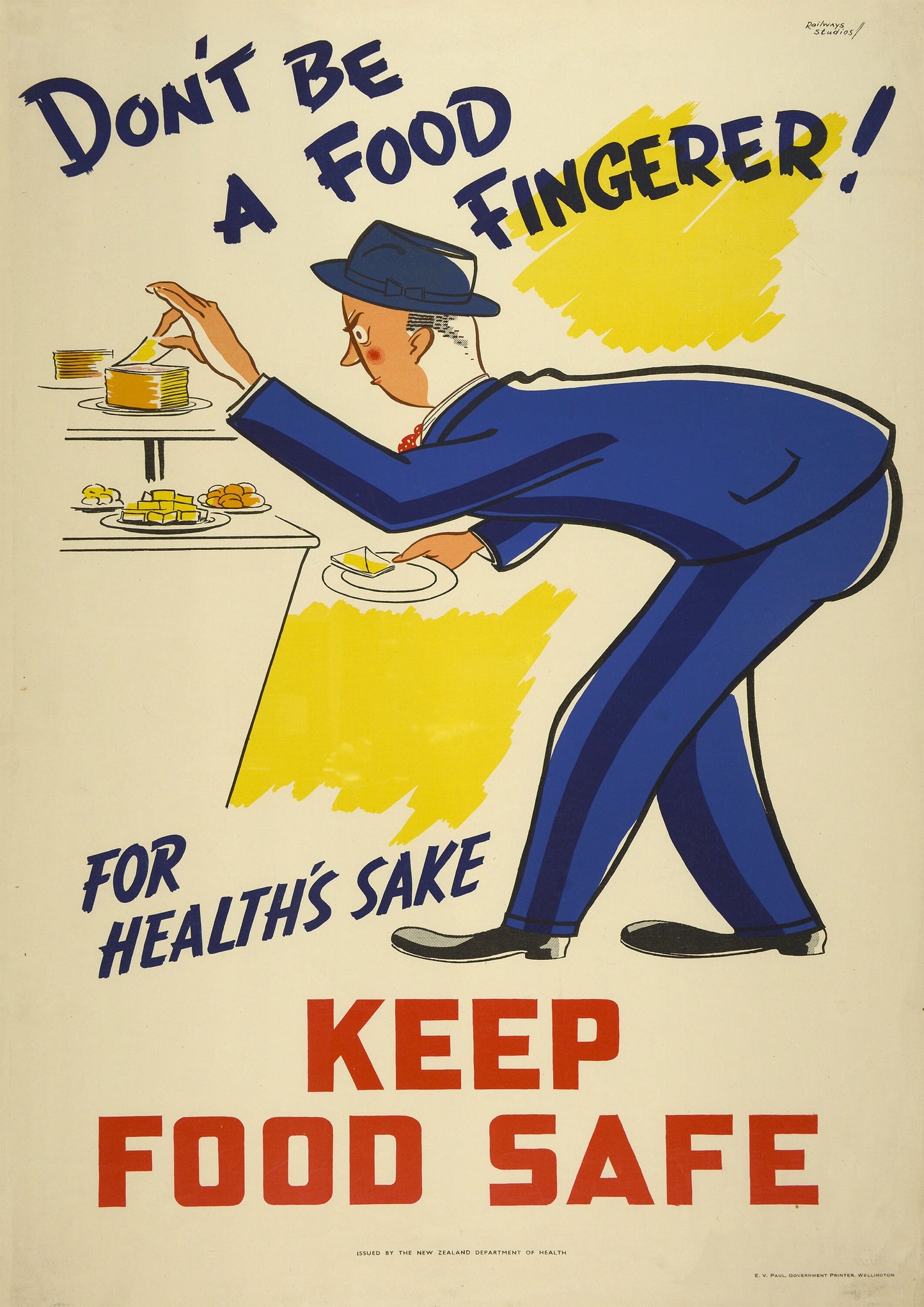 Vintage Food Safety Poster: Funny Kitchen Wall Art (A4/A3 Print)