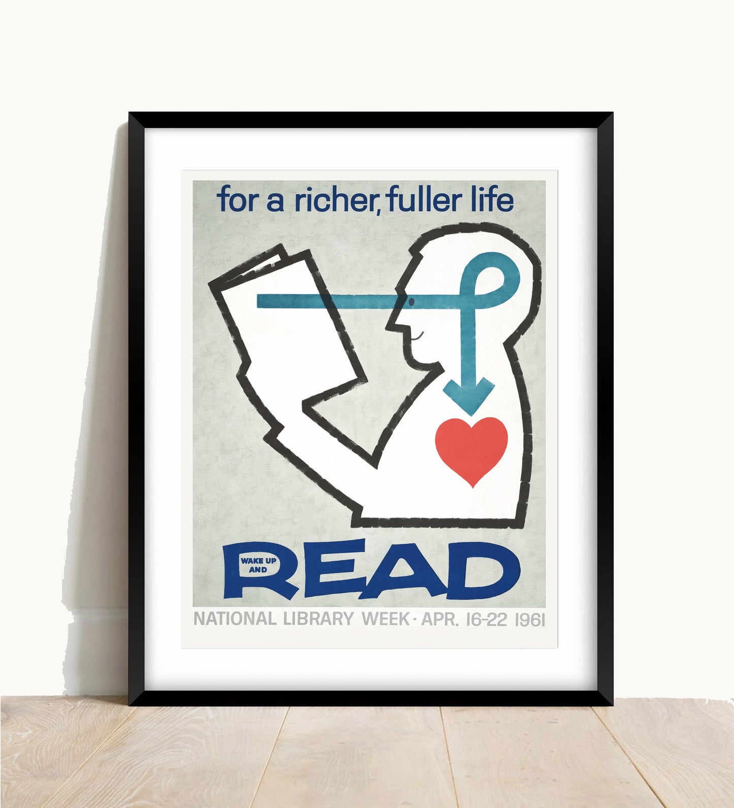 Vintage Reading Exhibition Poster: 1961 Retro Wall Art