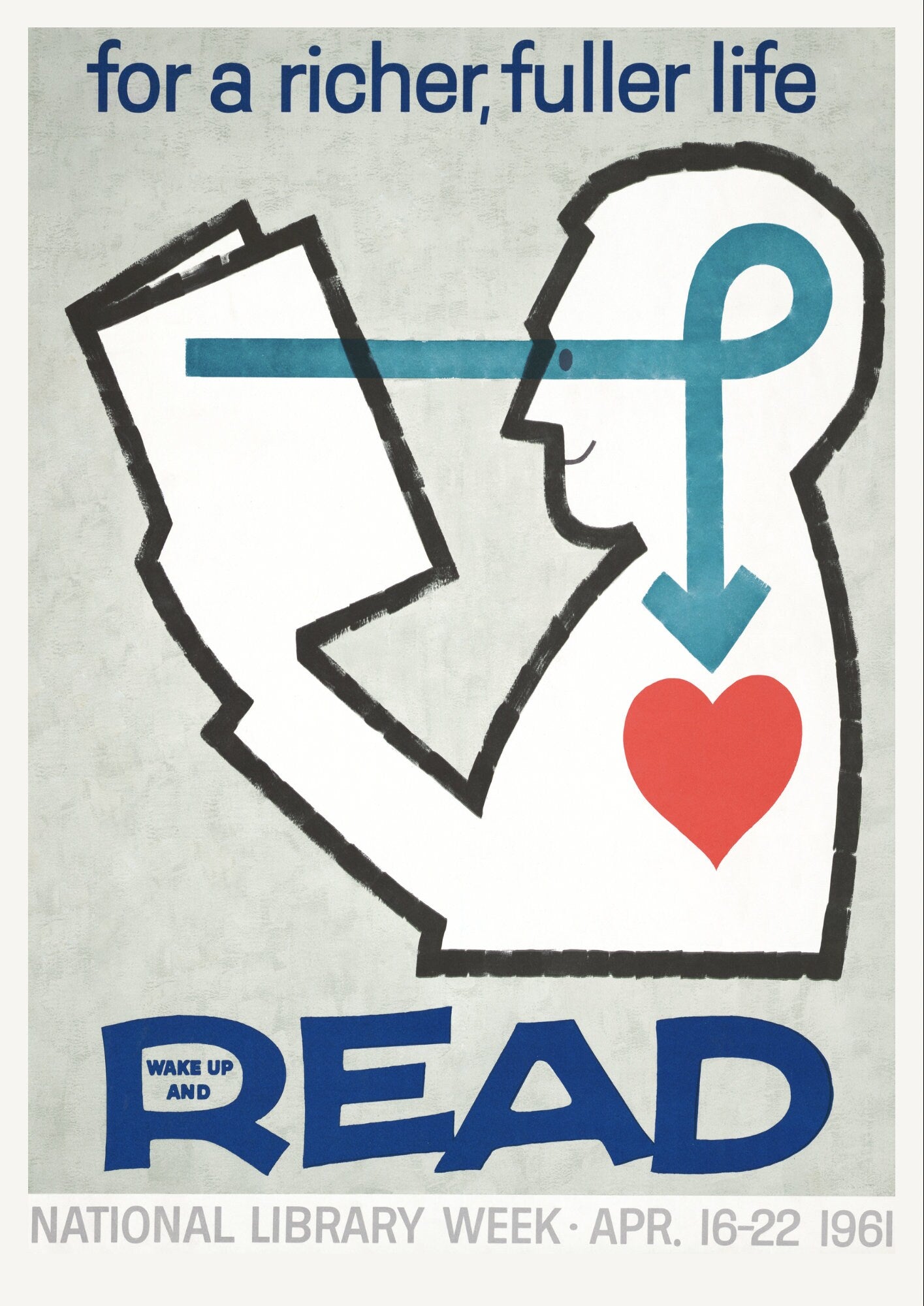 Vintage Reading Exhibition Poster: 1961 Retro Wall Art