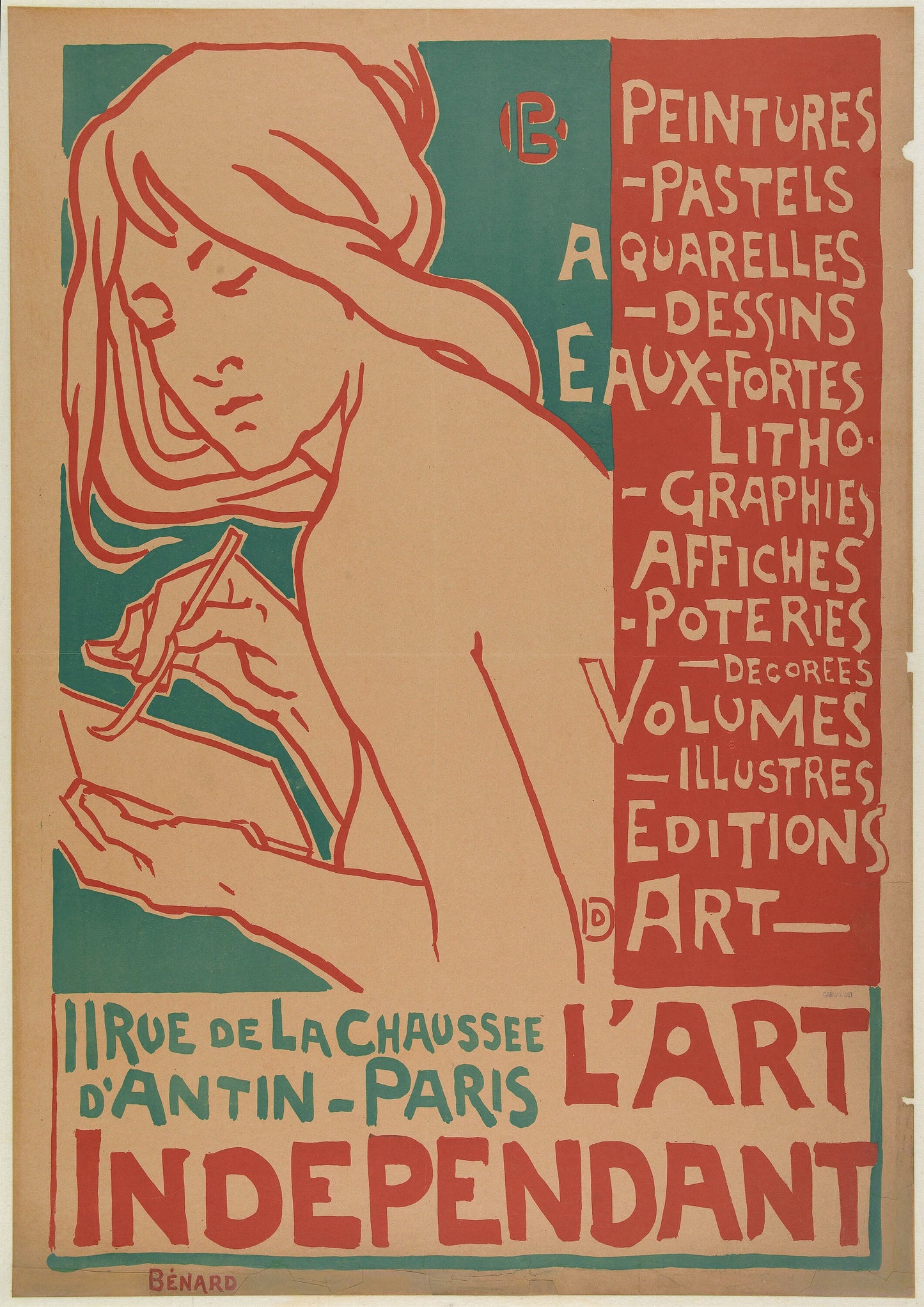 Vintage Emile Berchmans French Art Nouveau Poster