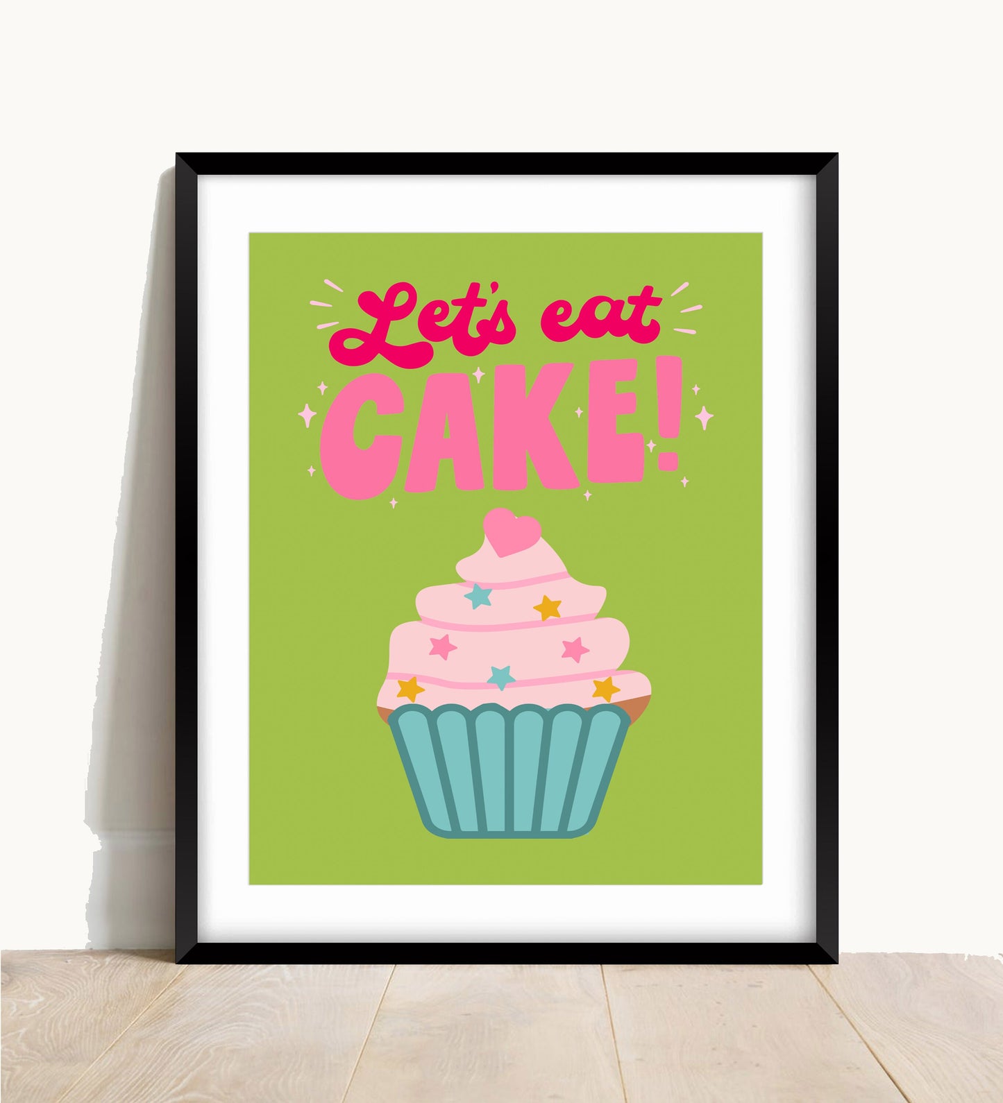 Retro Cupcake Kitchen Print: Colourful Foodie Wall Art