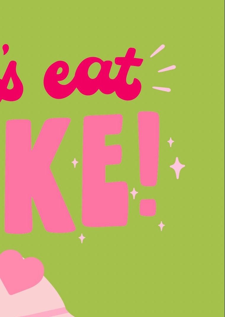 Retro Cupcake Kitchen Print: Colourful Foodie Wall Art