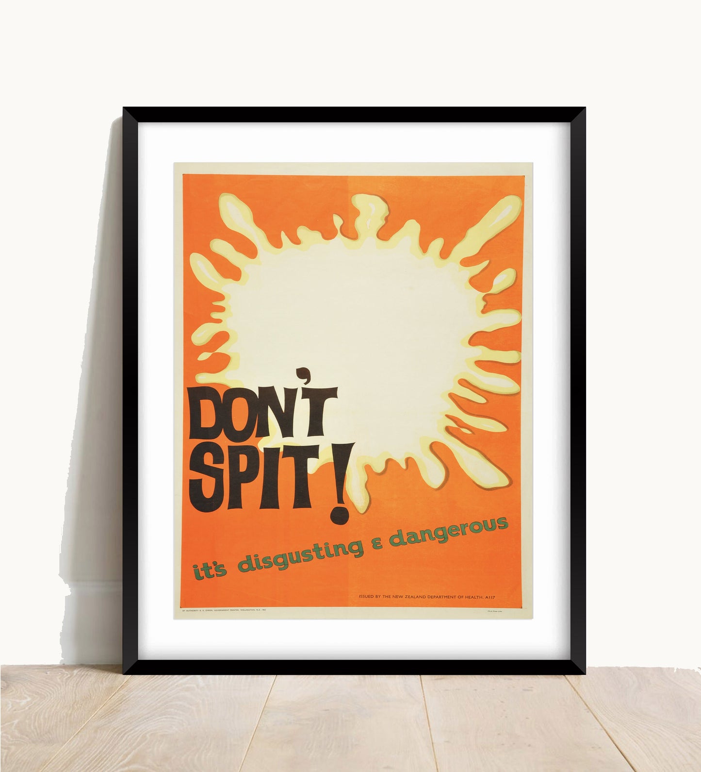 Vintage "Don't Spit" Poster: Quirky Kitchen Wall Art