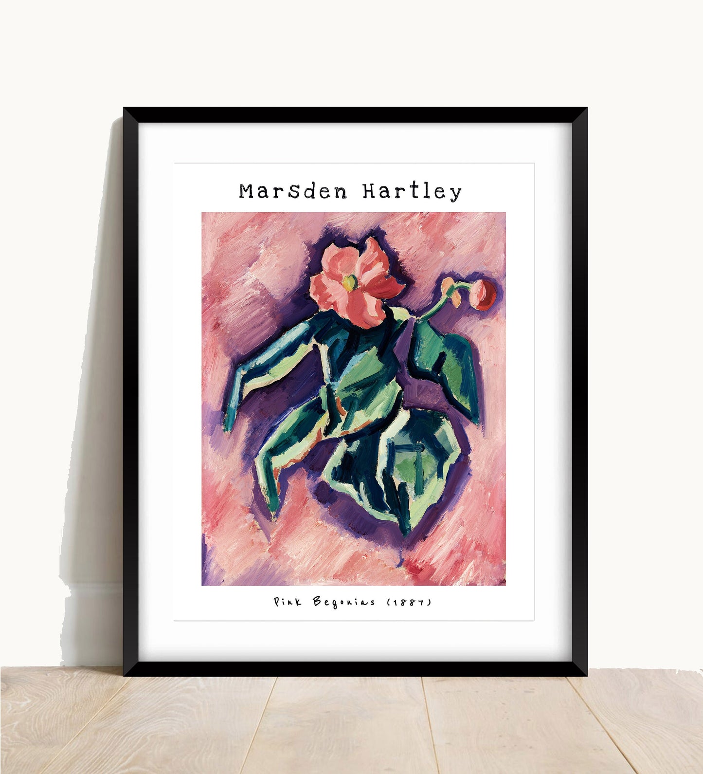 Marsden Hartley Pink Begonias Print: Abstract Bedroom Wall Art