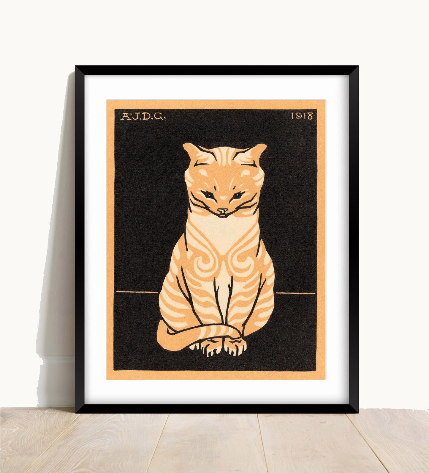 Art Nouveau Cat Print: Julie de Graag Vintage Poster