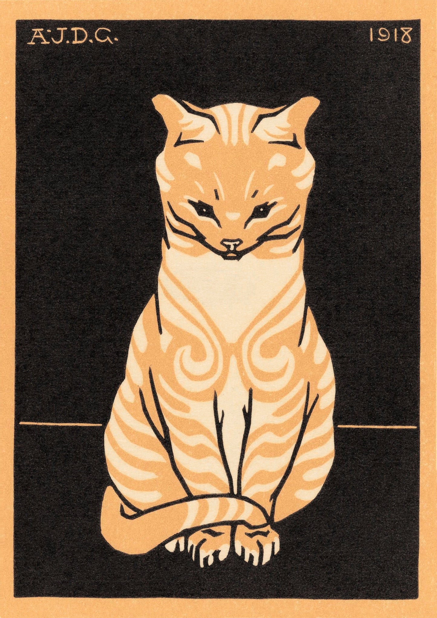 Art Nouveau Cat Print: Julie de Graag Vintage Poster