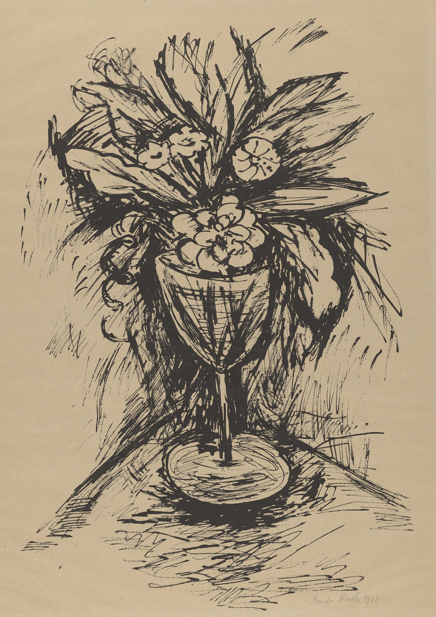 Marsden Hartley Goblet of Flowers Print: Abstract Bedroom Wall Art