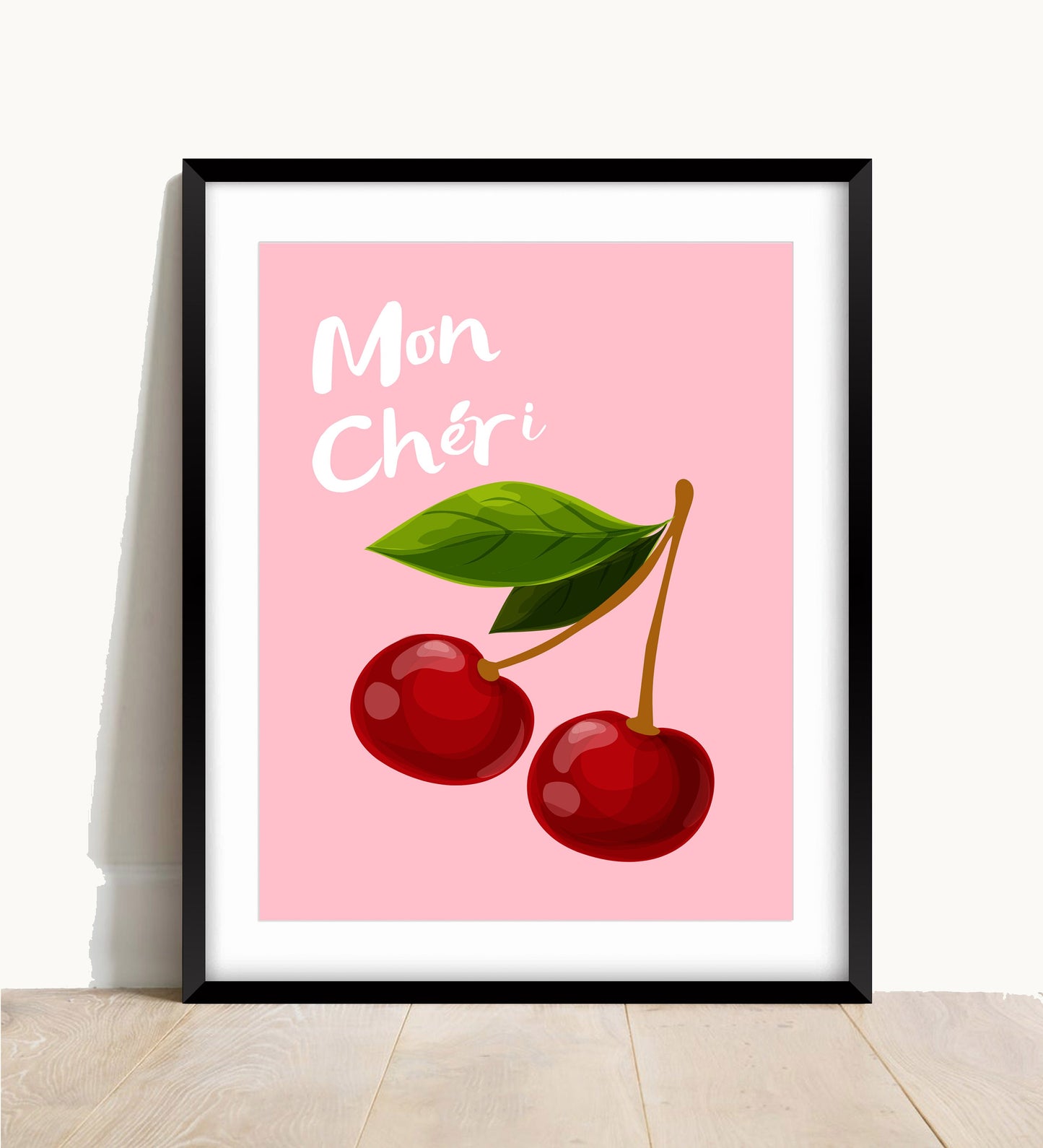 Mon Chéri Cherry Print: Colourful Vintage Wall Art