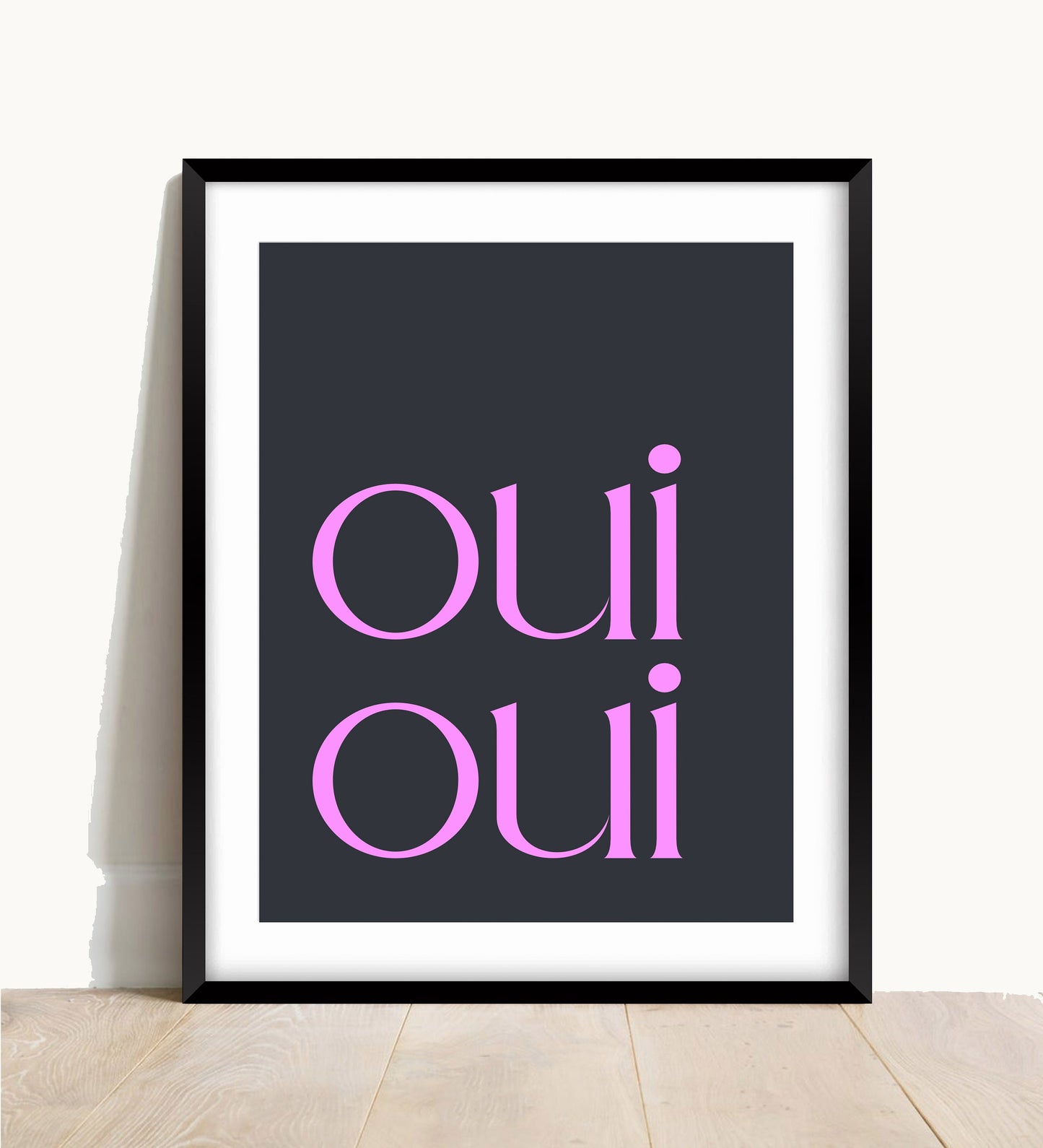 Oui Oui Print: Retro Typography, Bathroom Wall Art