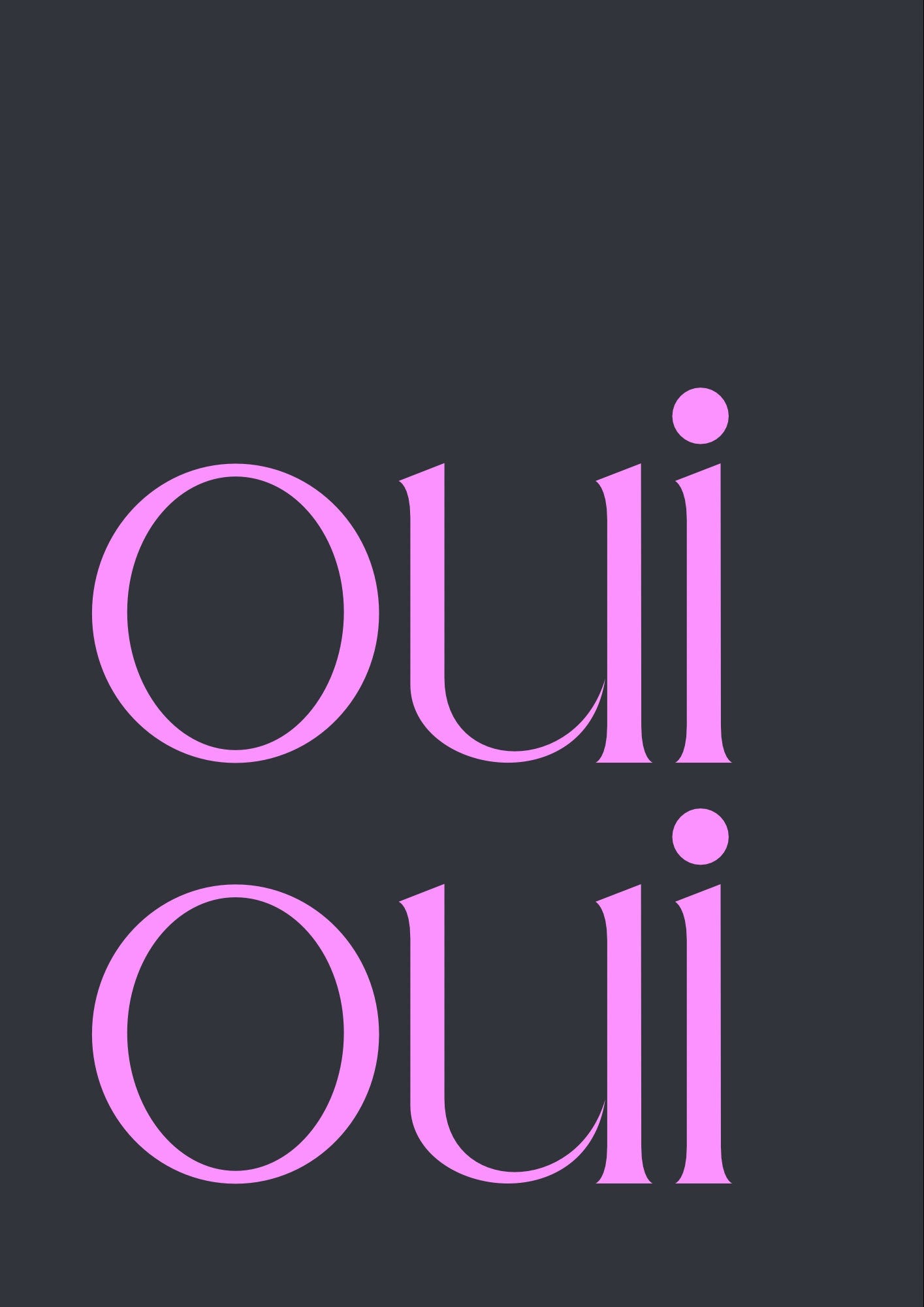 Oui Oui Print: Retro Typography, Bathroom Wall Art