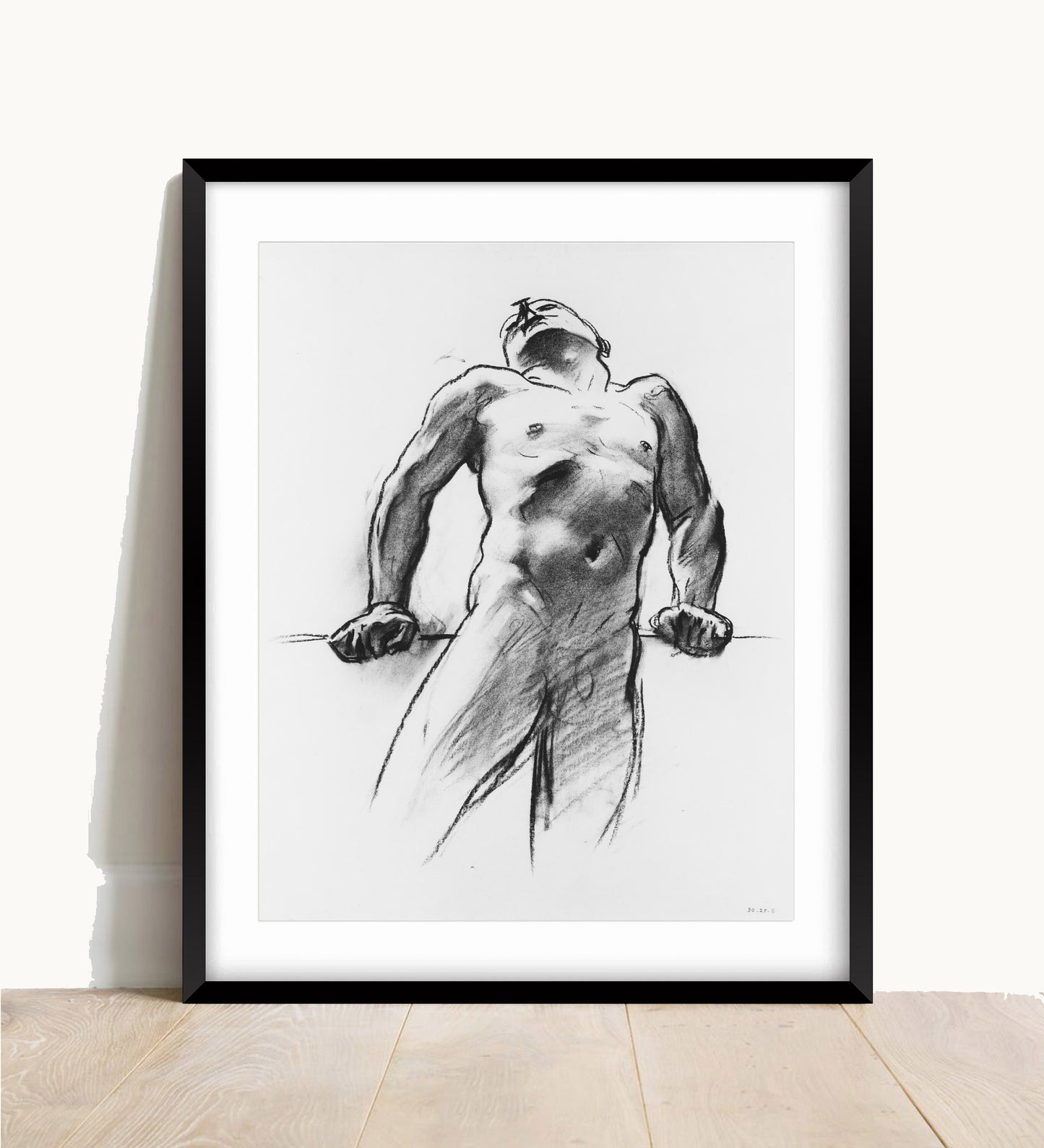 John Singer Sargent Nude Art Print, Male Figure Drawing