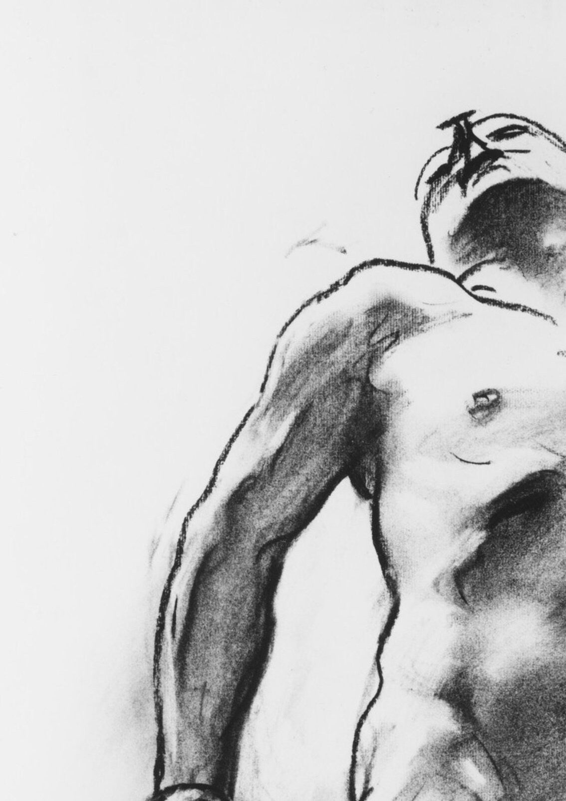 John Singer Sargent Nude Art Print, Male Figure Drawing