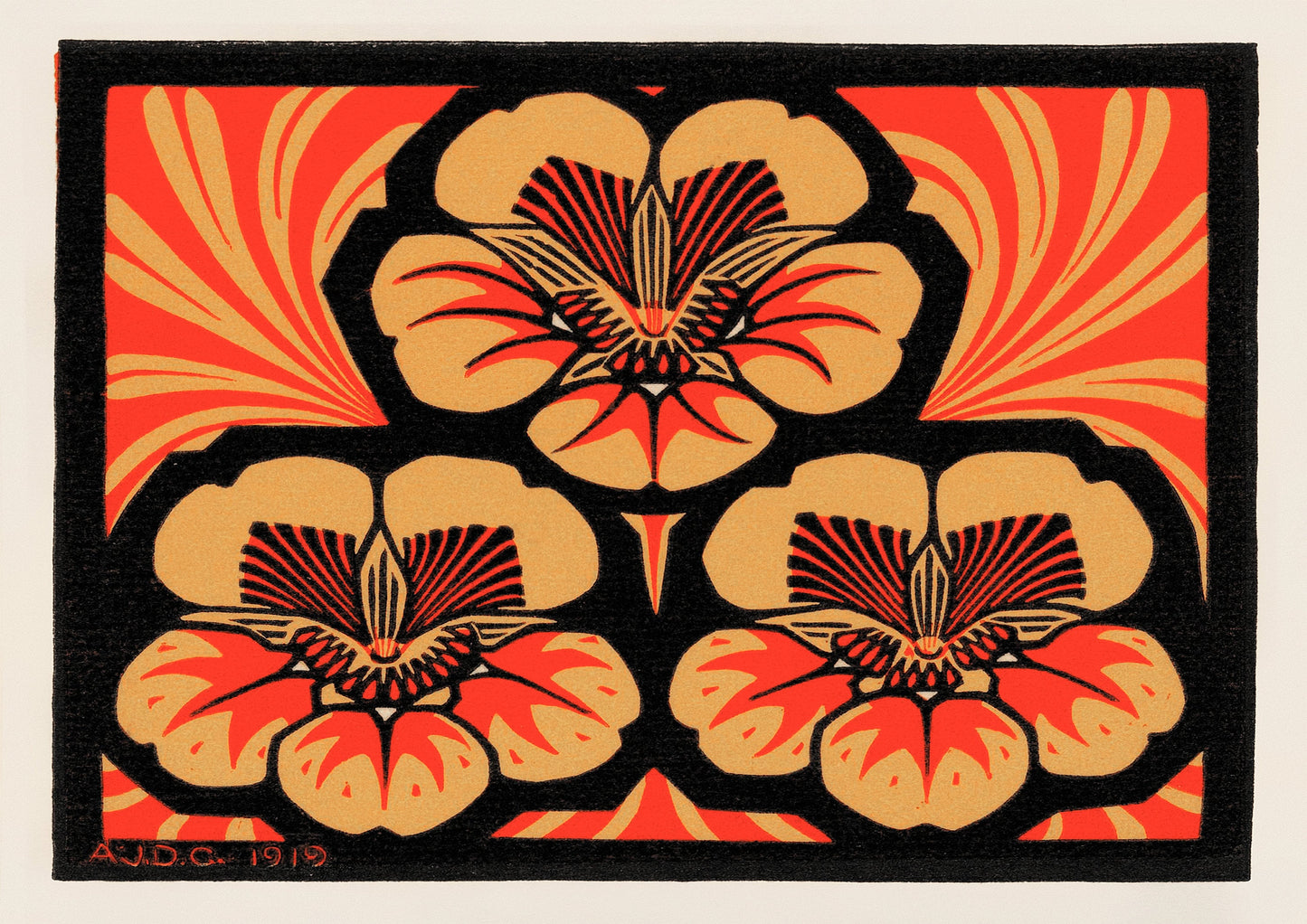 Art Nouveau Floral Print: East Indian Cherry Vintage Poster (A4/A3)