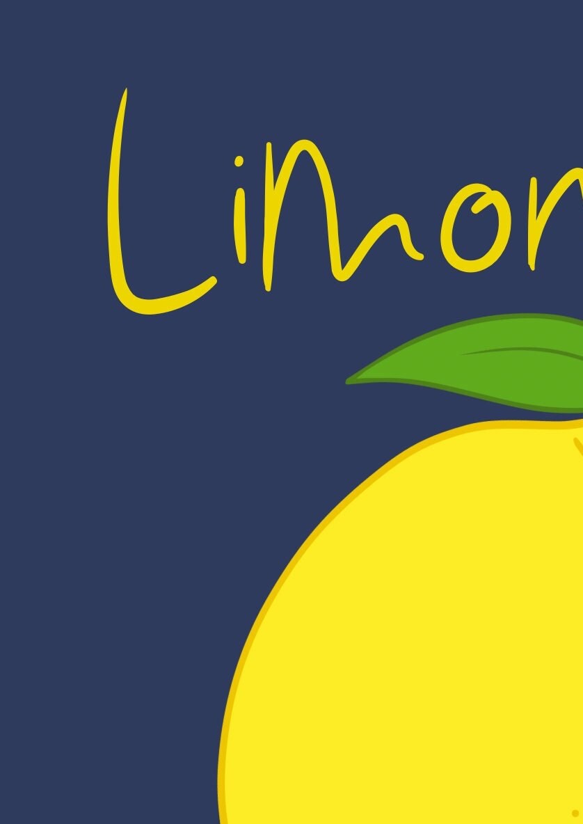 Limoncello Kitchen Print: Retro Italian Lemon Foodie Art