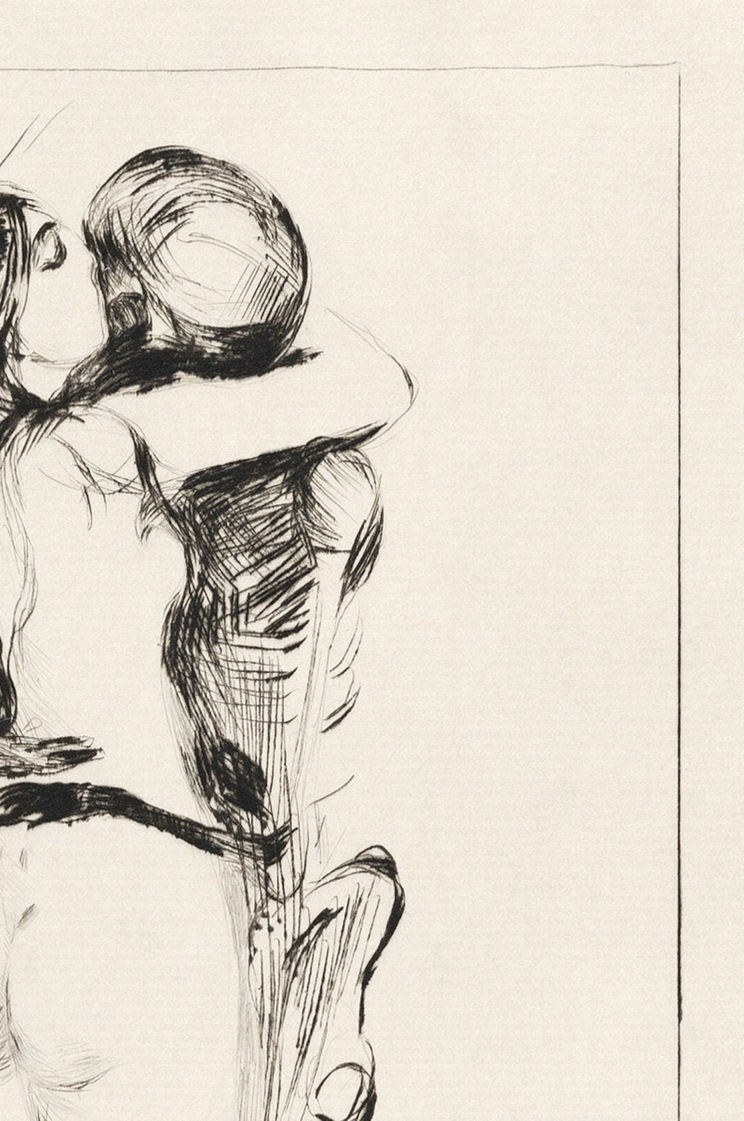 Edvard Munch 'Death and the Woman' Lithograph Art Print
