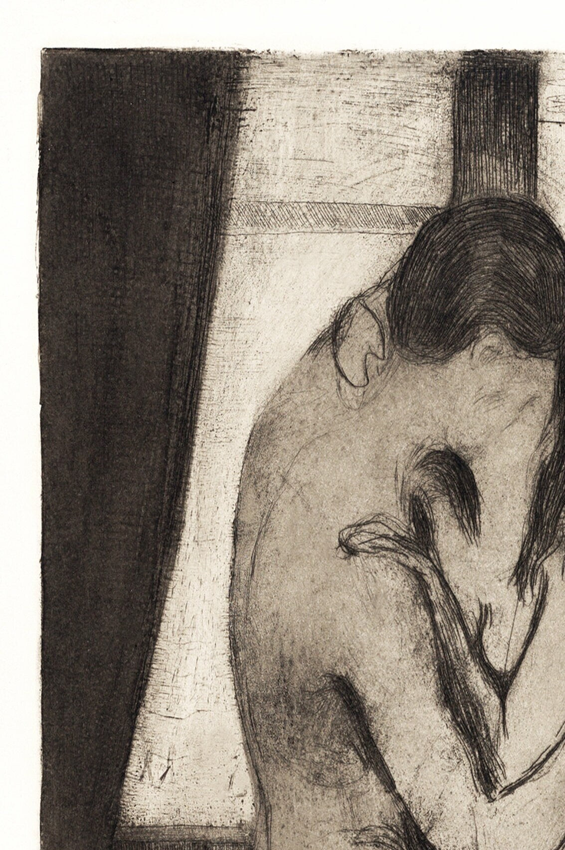Edvard Munch The Kiss Print: Vintage Lithograph Wall Art