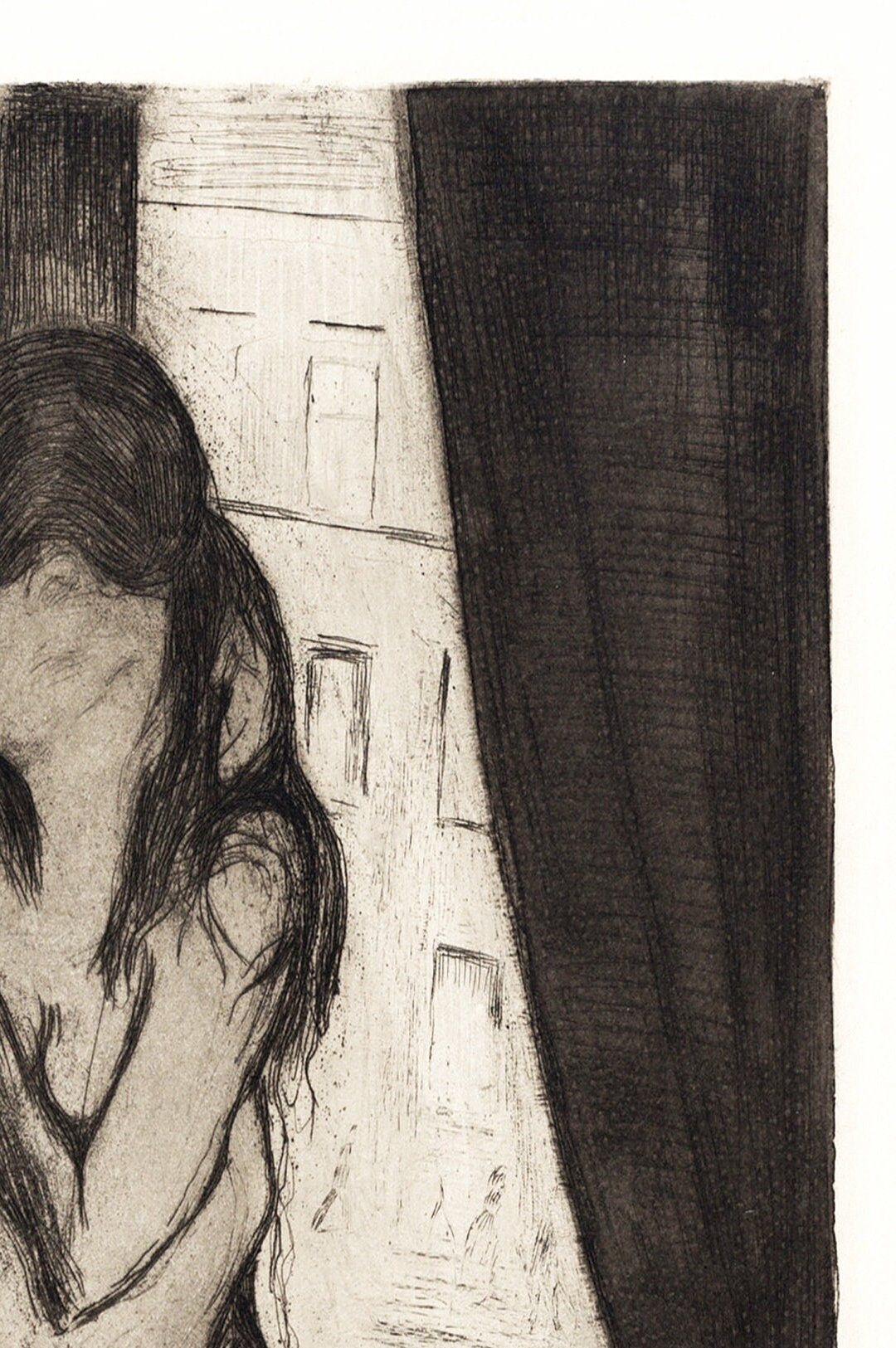 Edvard Munch The Kiss Print: Vintage Lithograph Wall Art