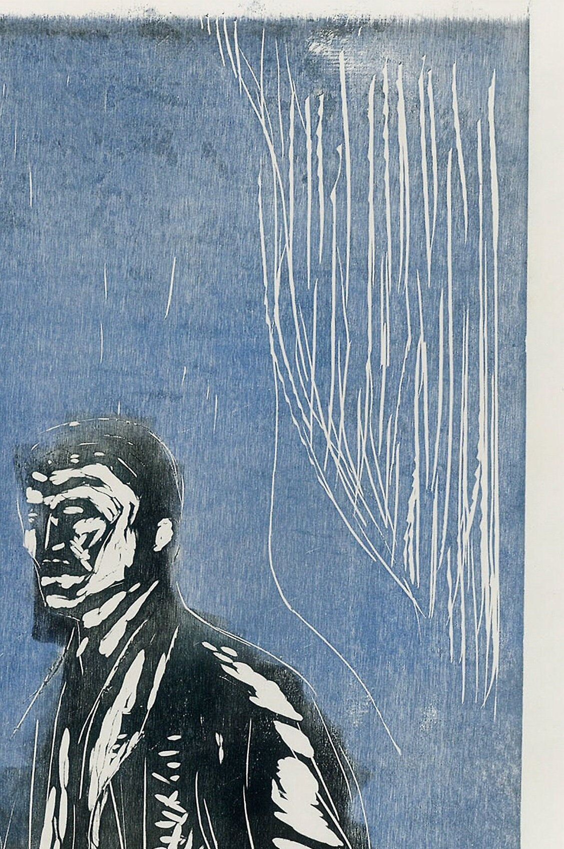 Edvard Munch Self Portrait Lithograph Print: Vintage Wall Art