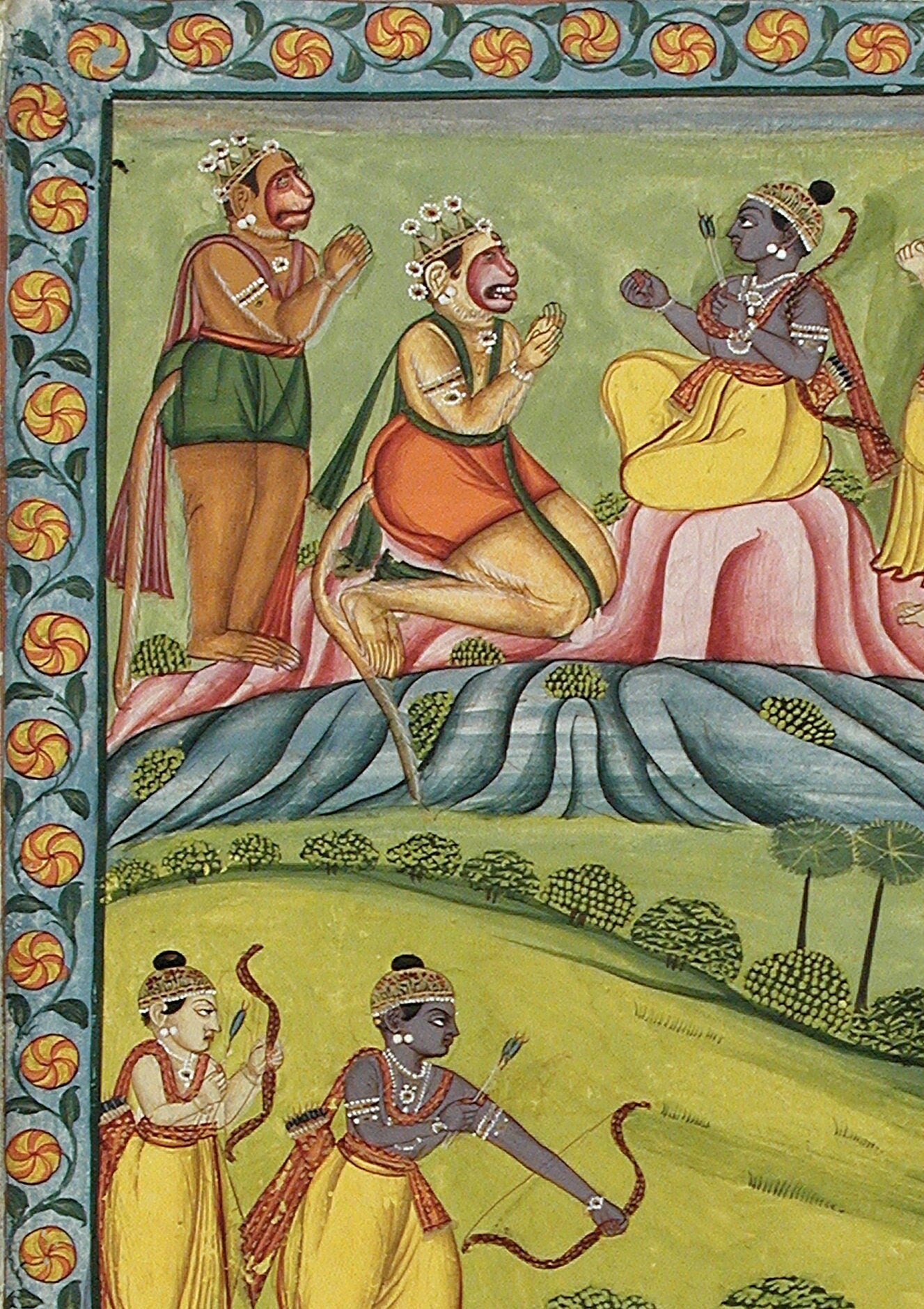 Rama Kills Vali Print: Vintage Indian Art (A4/A3 Portrait)