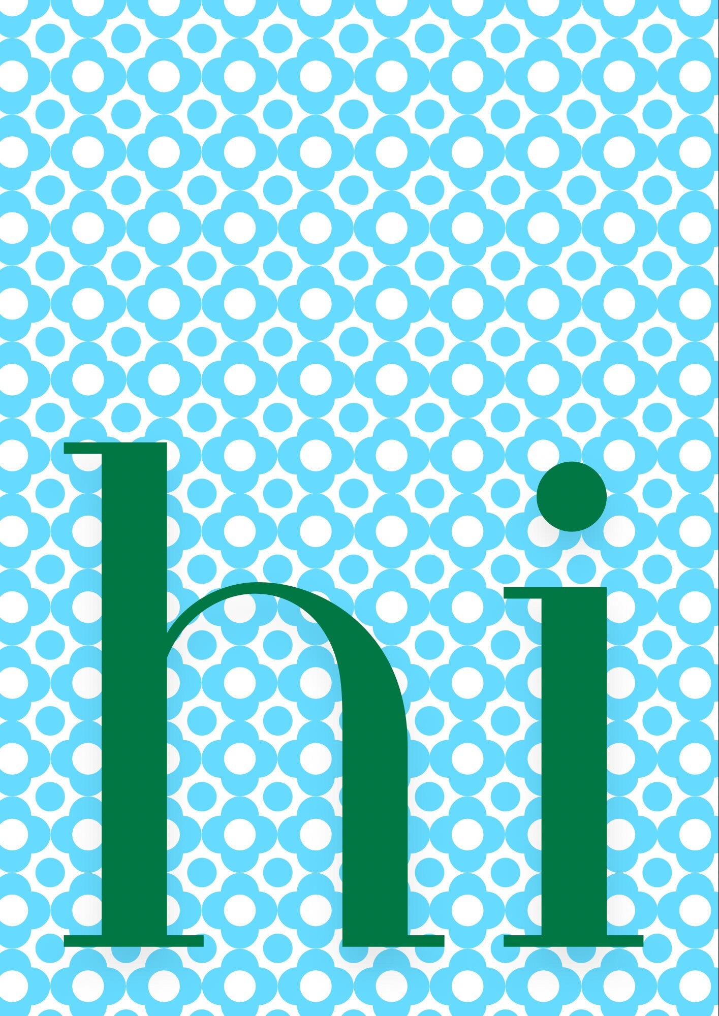 Hi Wall Print: Colourful Typography, Minimalist Home Decor