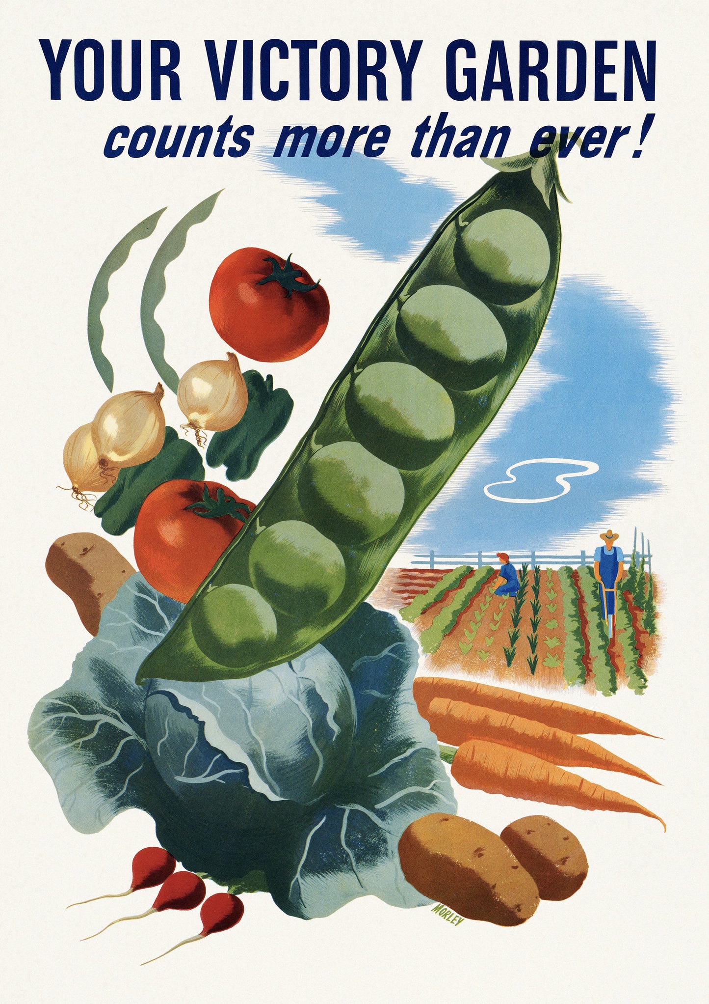 Vintage Victory Garden Poster: Farmhouse Kitchen Wall Art