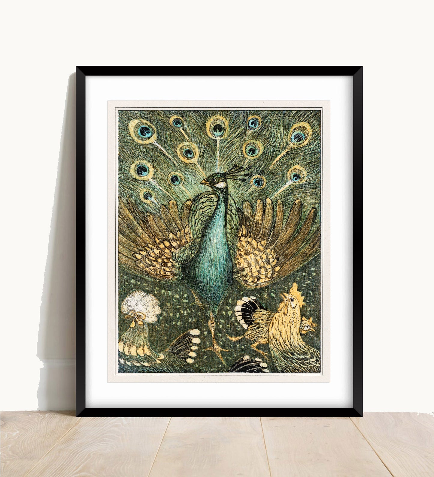 Vintage Peacock Print: Victorian Bird Illustration Wall Art