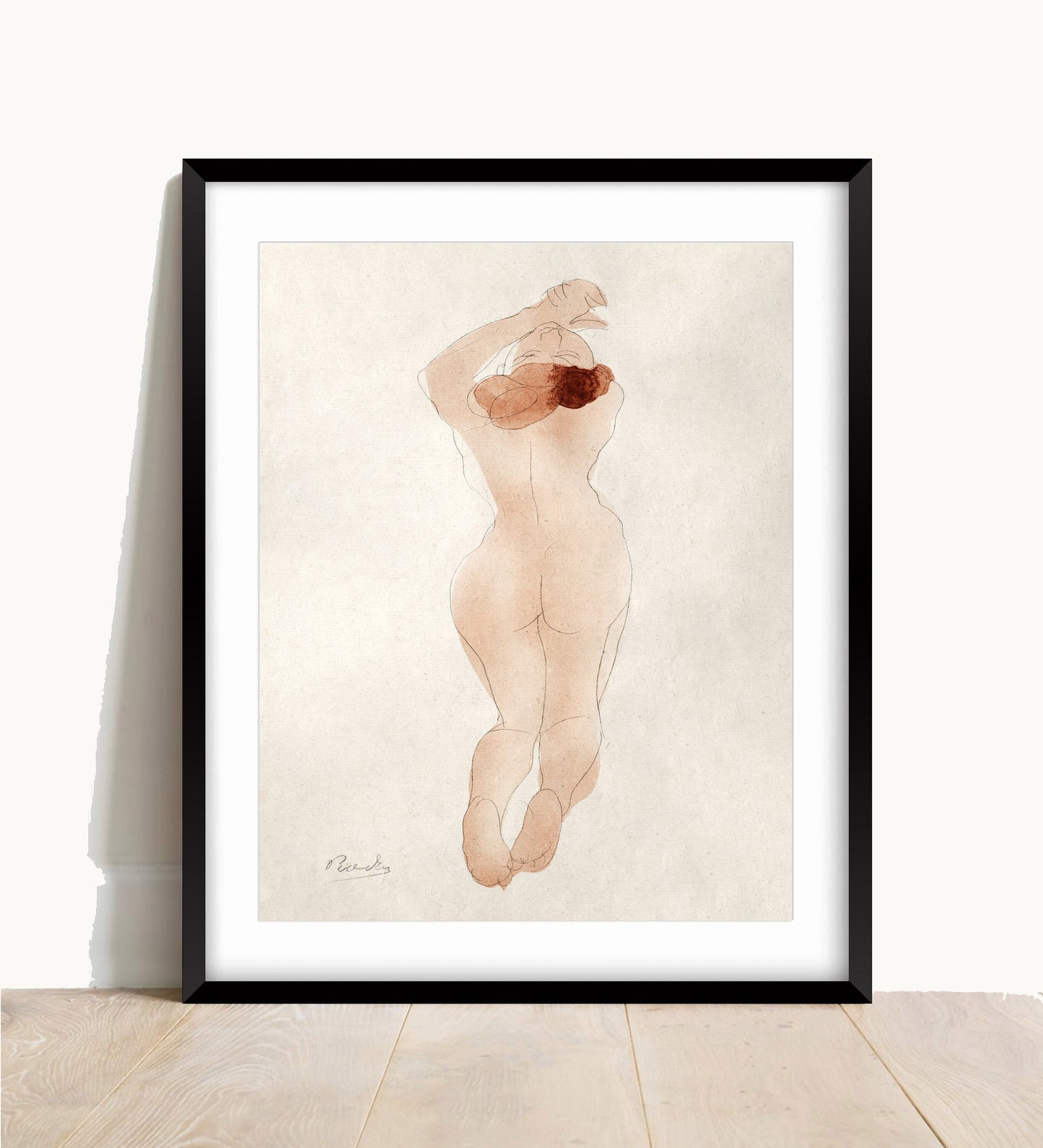Rodin Nude Art Print, Erotic Female Figure, Classic Painting