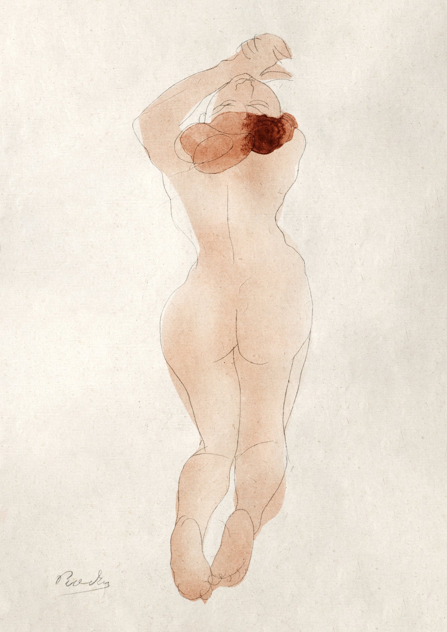Rodin Nude Art Print, Erotic Female Figure, Classic Painting