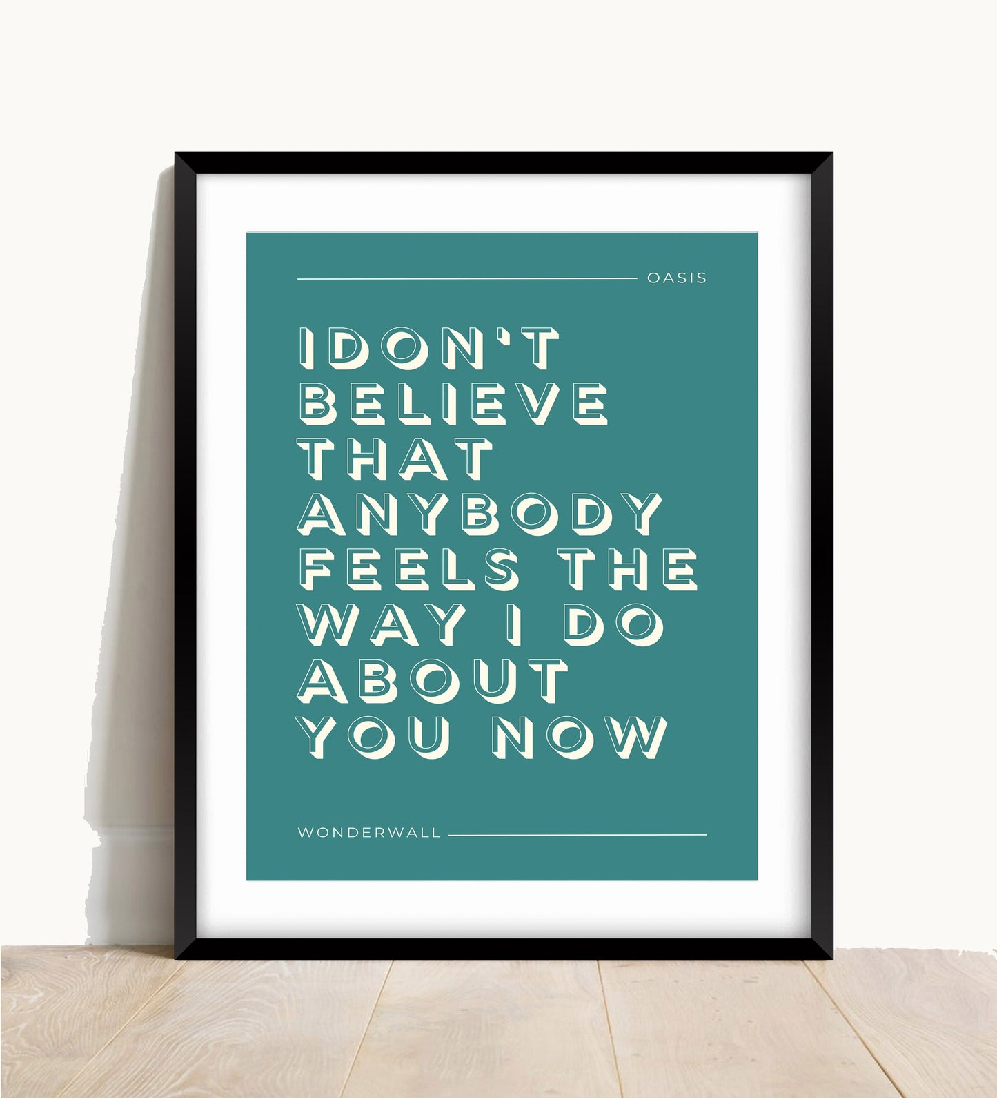 Oasis, Wonderwall Lyric Print