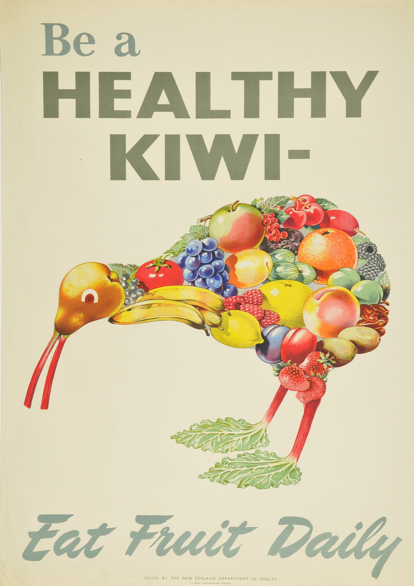 Vintage Fruit Kiwi Poster: Quirky Kitchen Wall Art