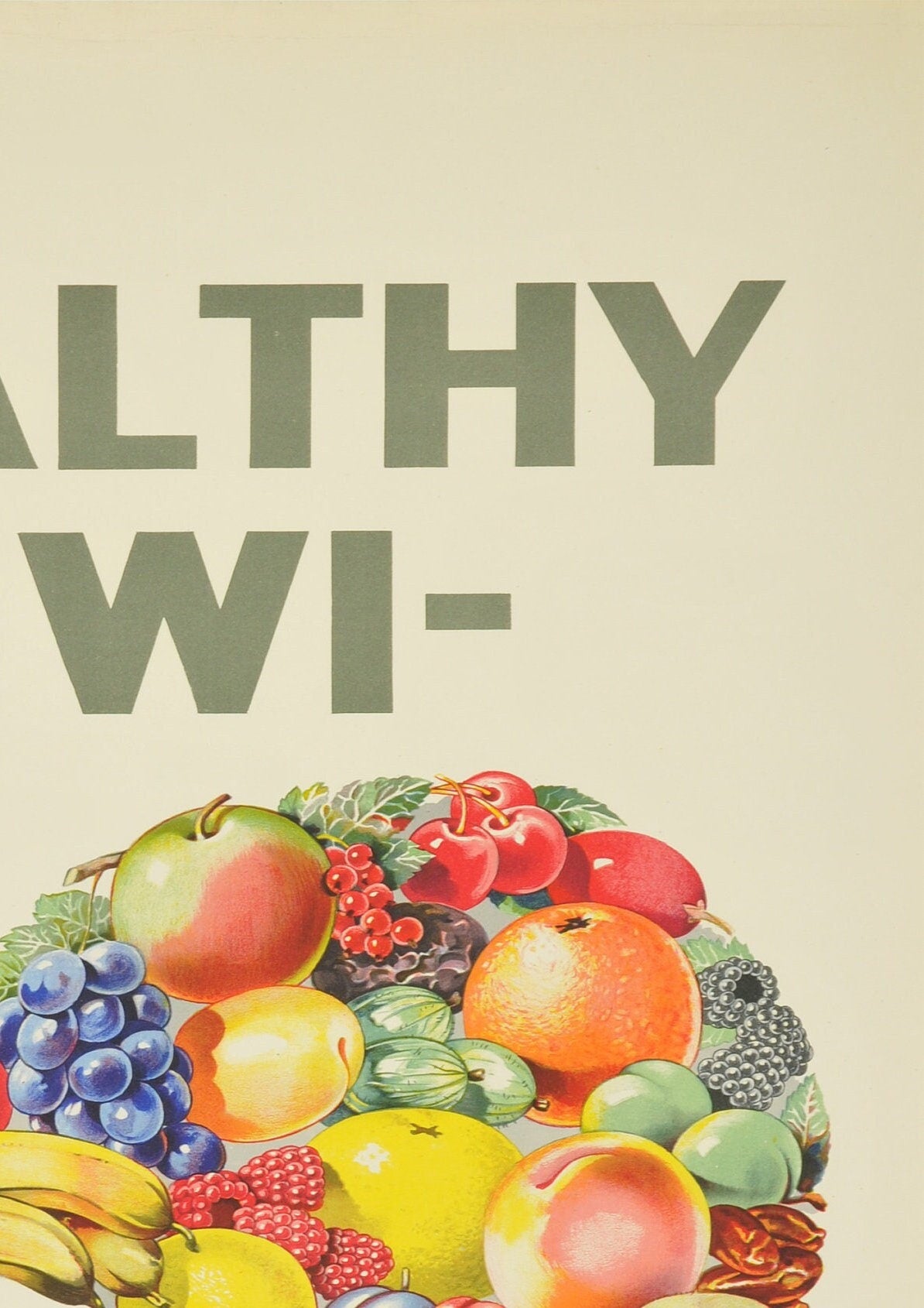 Vintage Fruit Kiwi Poster: Quirky Kitchen Wall Art