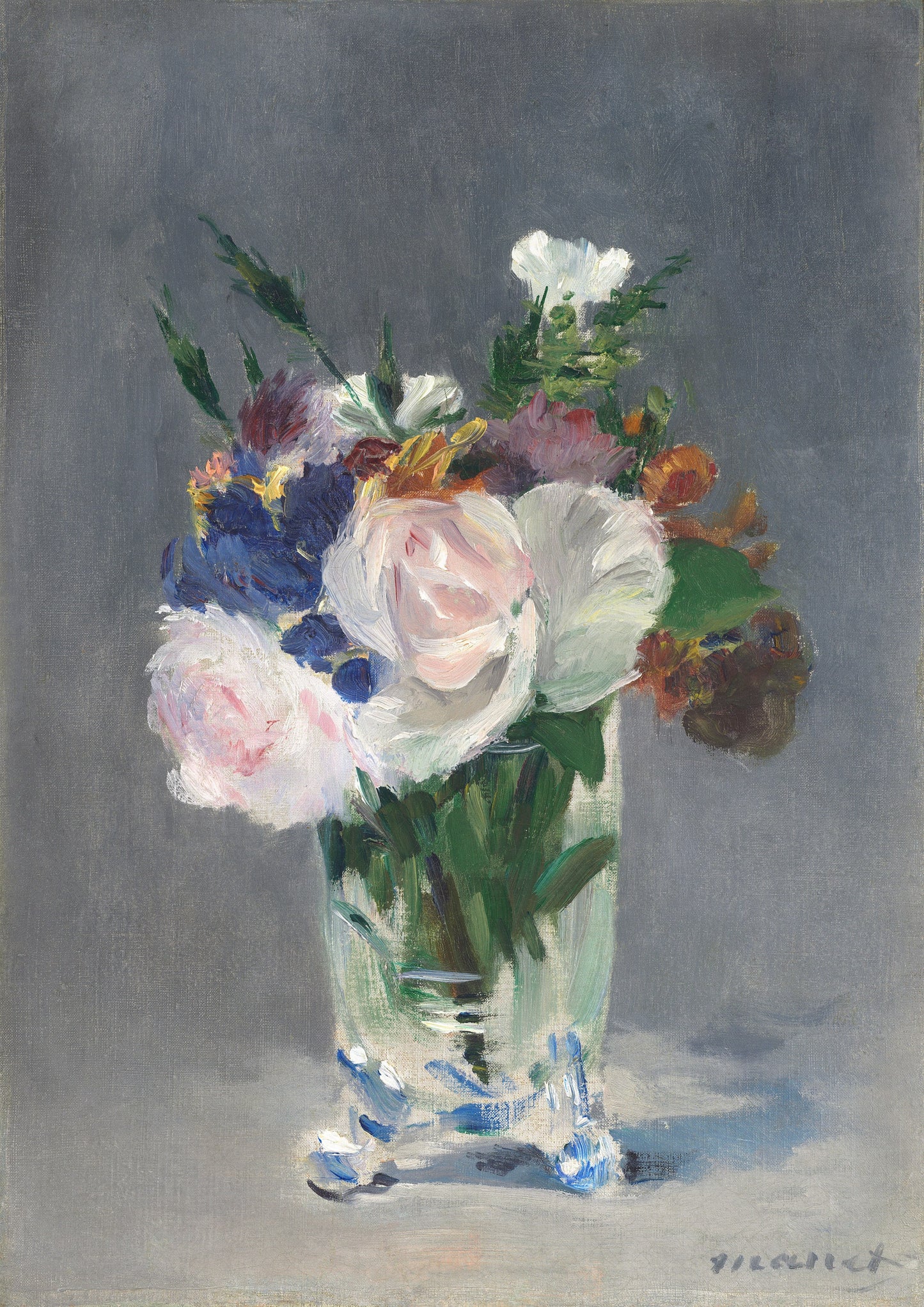 Manet Flowers in Crystal Vase Art Print: Museum Quality Wall Decor