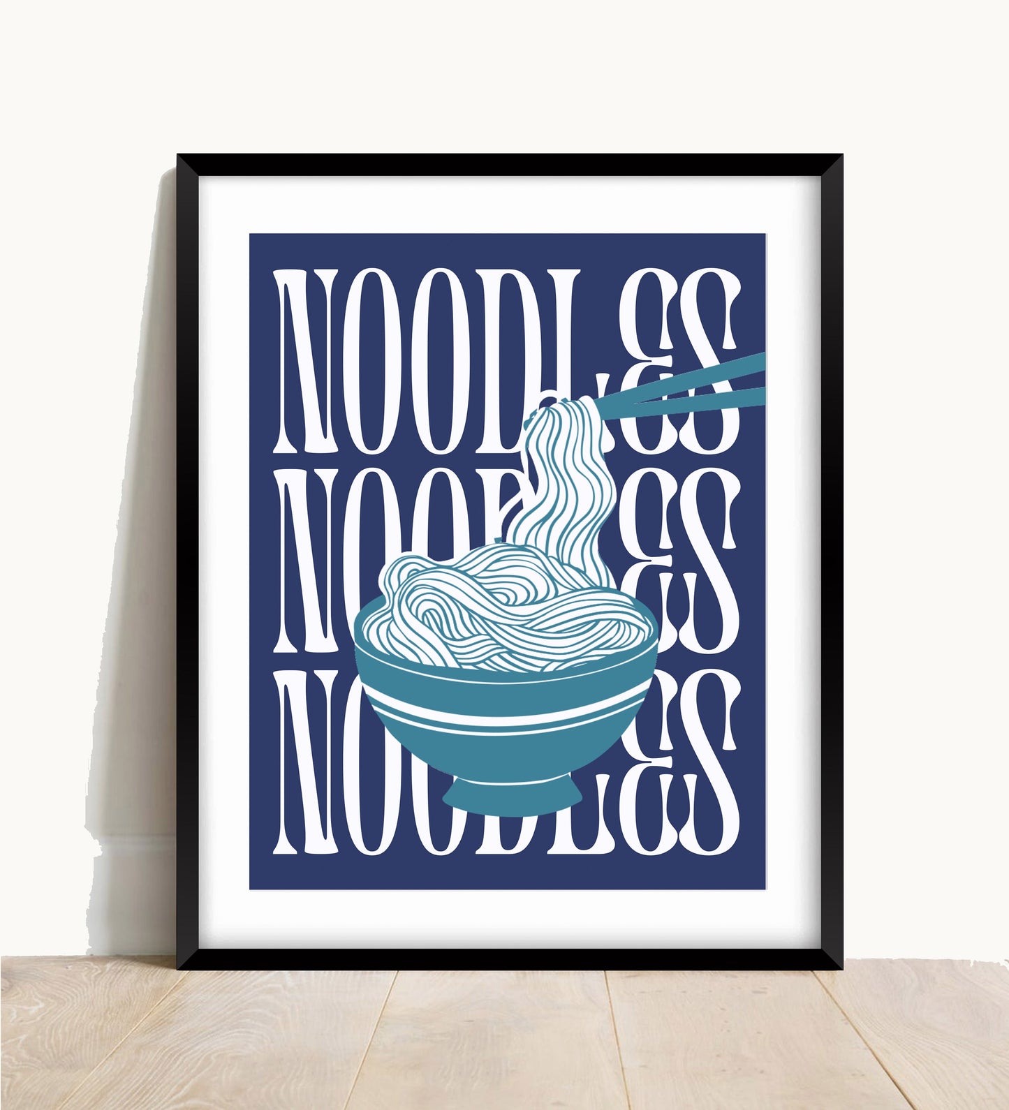 Noodles Kitchen Poster: Retro Foodie Wall Art Print