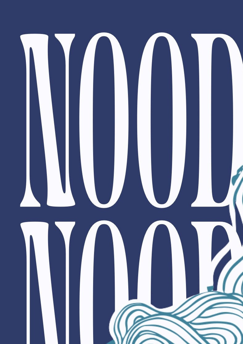Noodles Kitchen Poster: Retro Foodie Wall Art Print