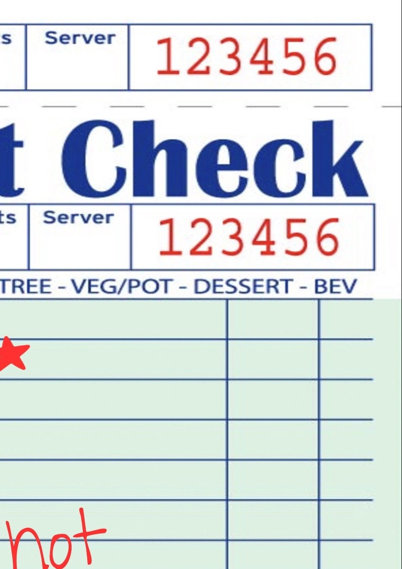 Retro Kitchen Print: Hot Chef Guest Check Wall Art