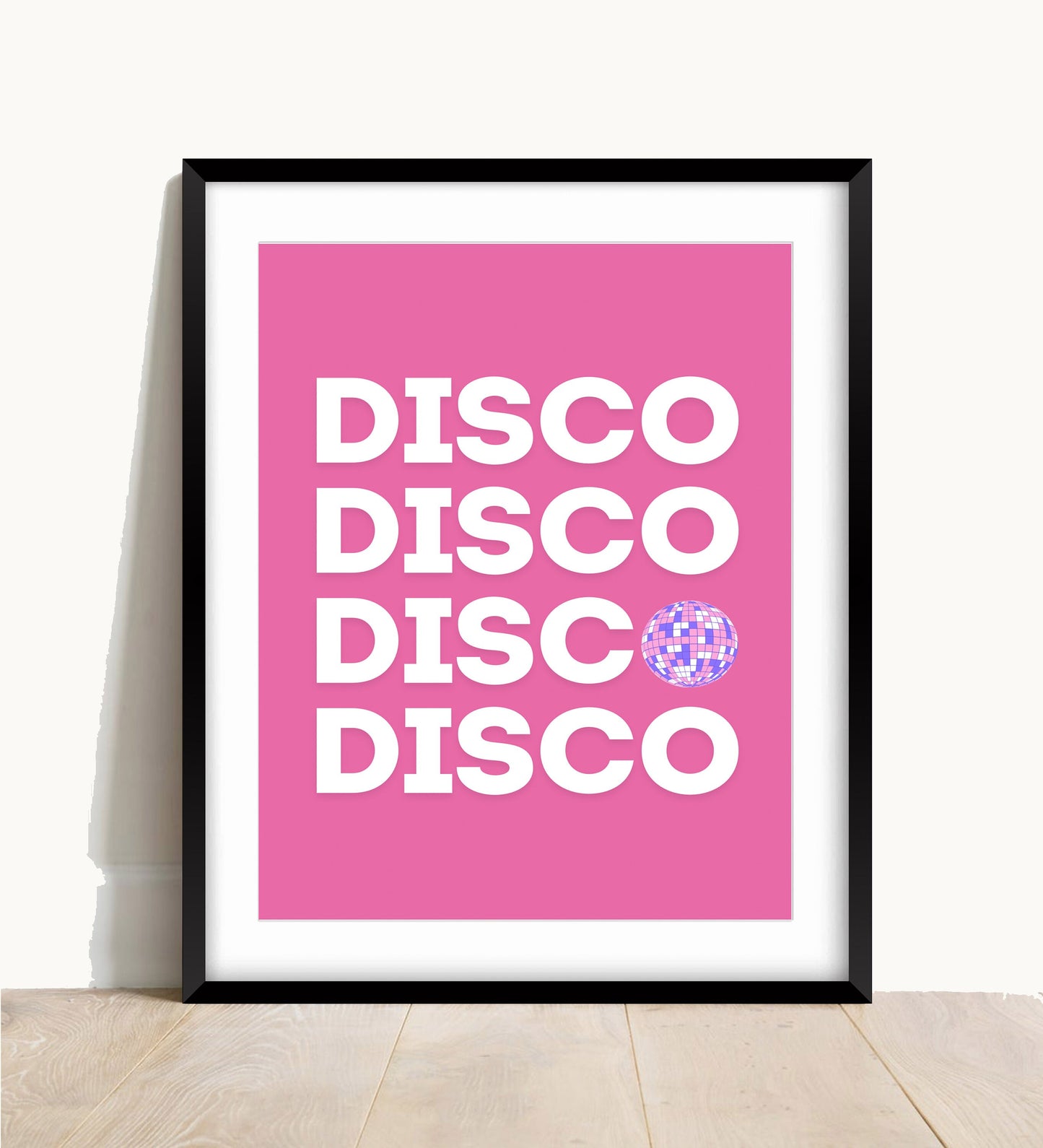 Pink Disco Ball Art Print: Pearlescent A4/A3 Poster