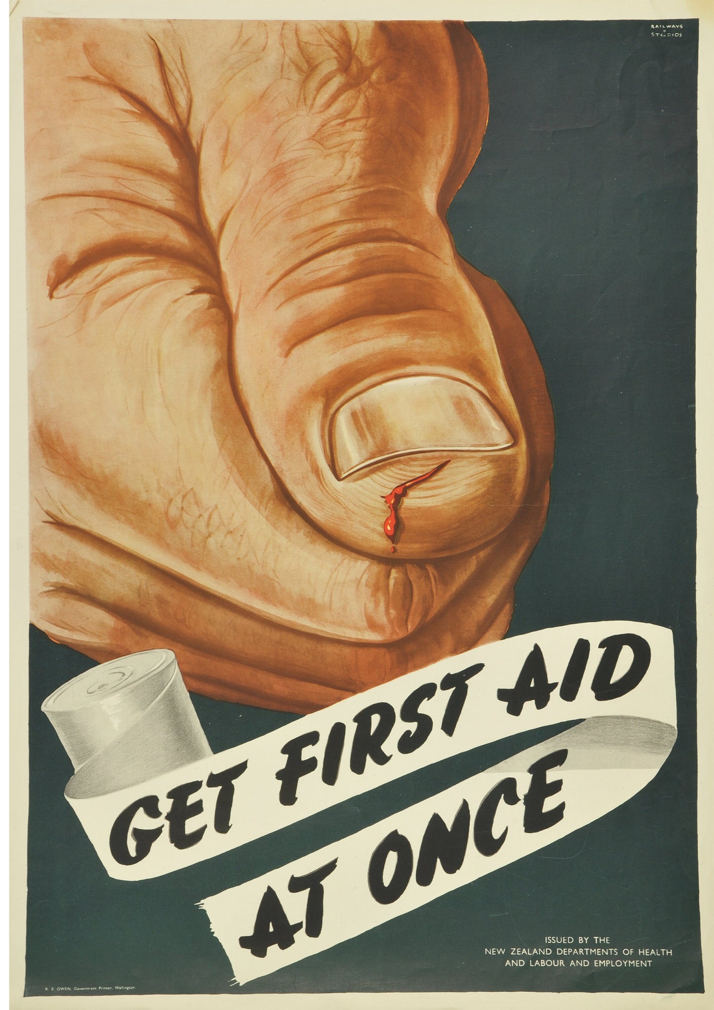Vintage First Aid Poster: Rustic Farmhouse Kitchen Wall Art