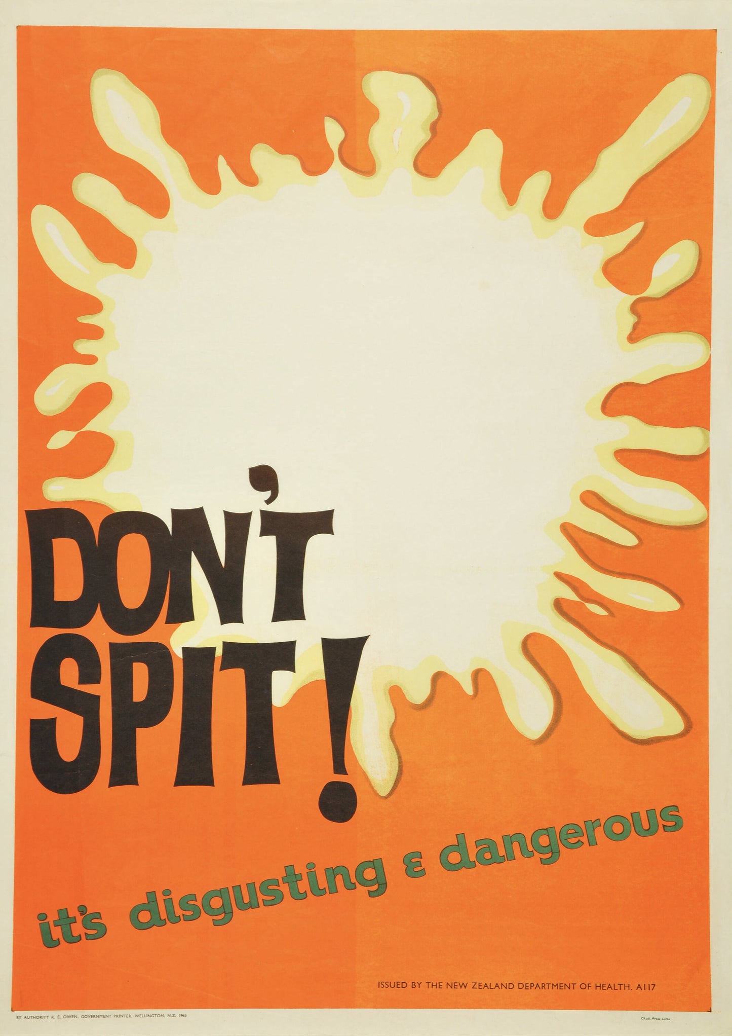 Vintage "Don't Spit" Poster: Quirky Kitchen Wall Art
