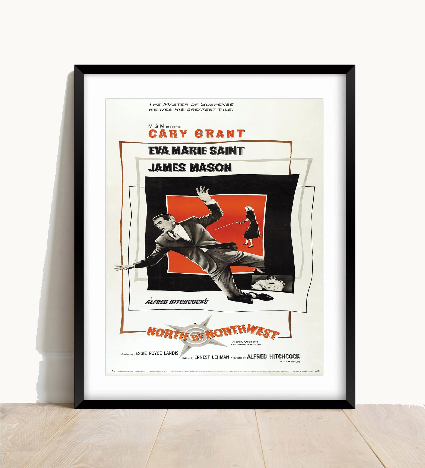 North by Northwest Movie Poster: Vintage Cinema Art Print