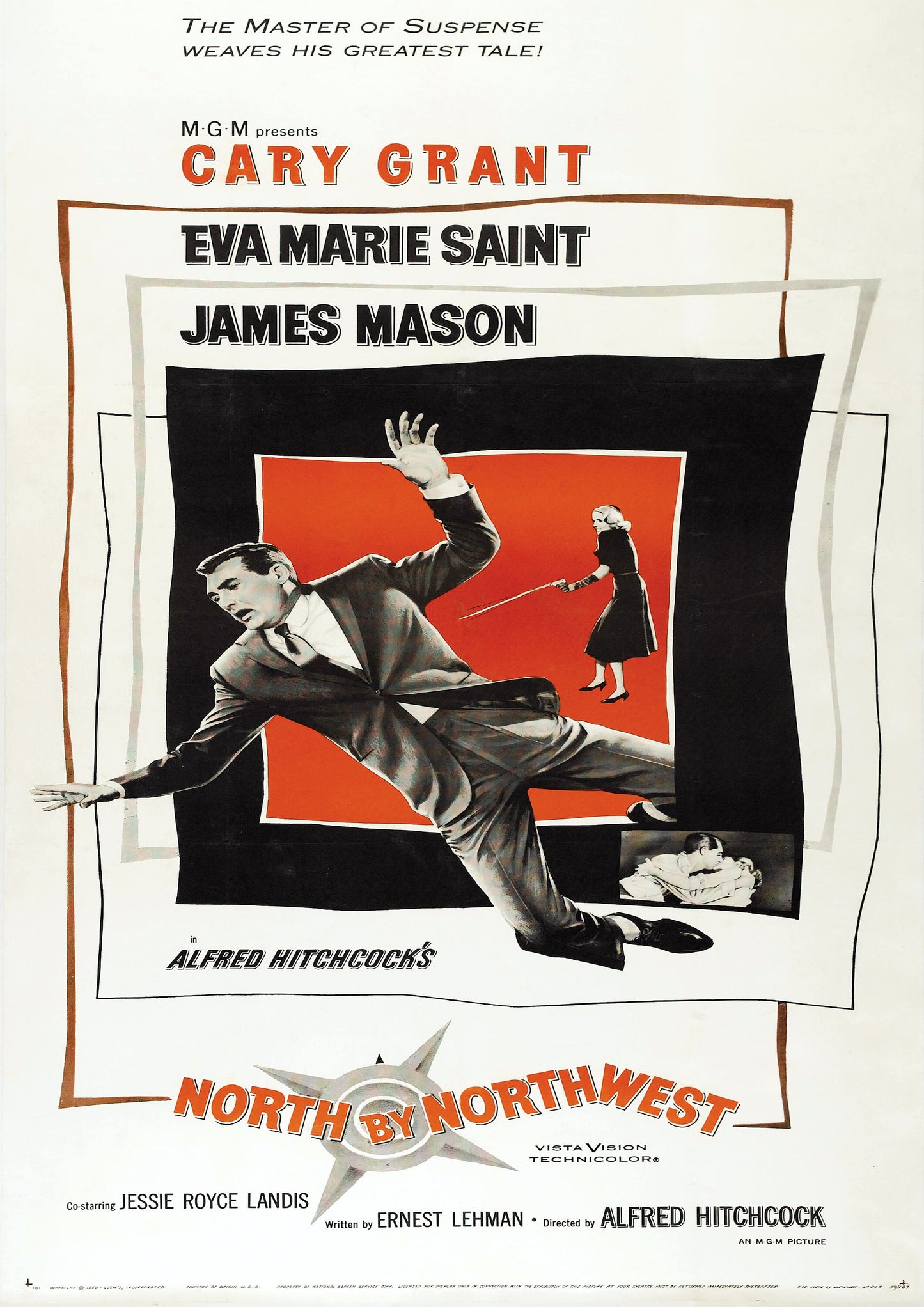 North by Northwest Movie Poster: Vintage Cinema Art Print