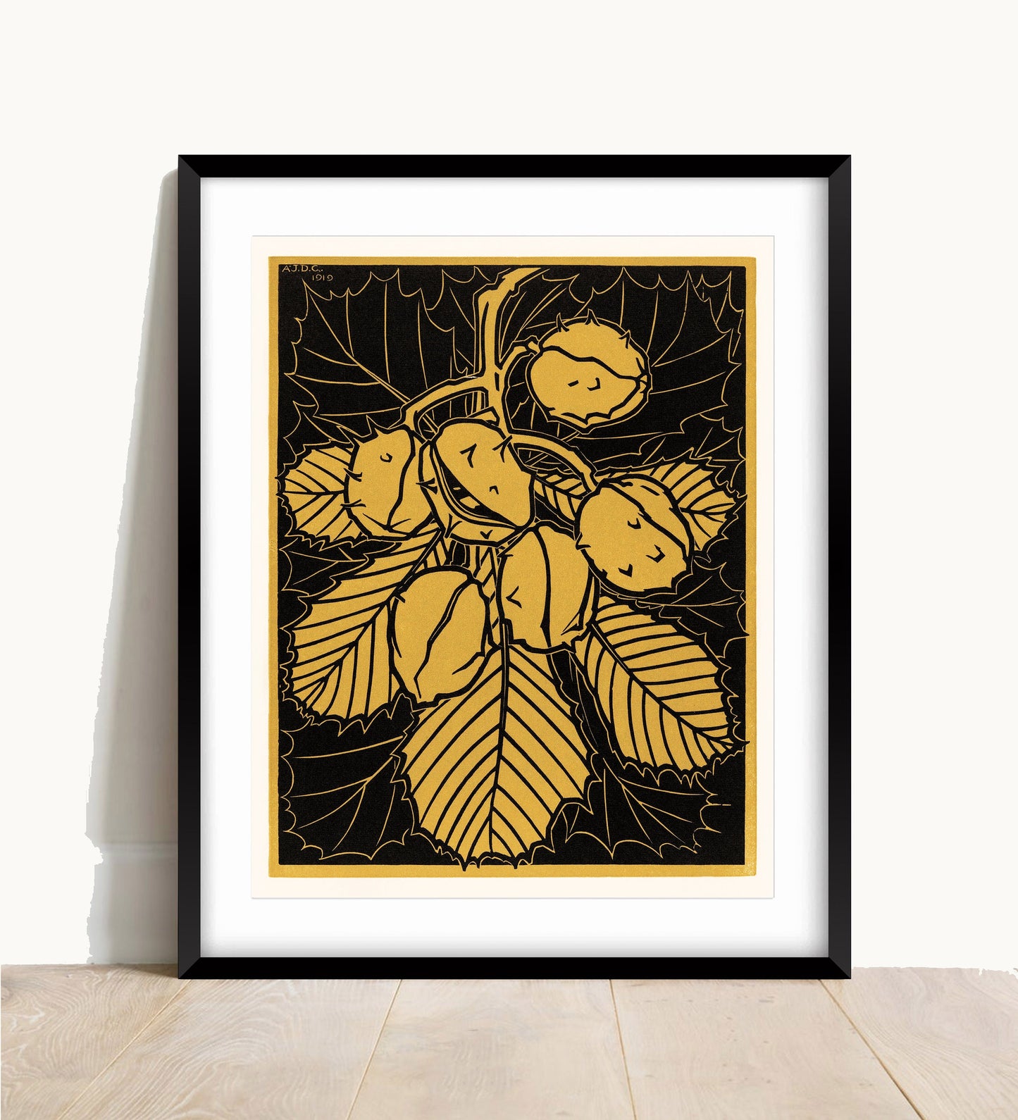 Horse Chestnut Art Nouveau Print: Julie de Graag Vintage Poster