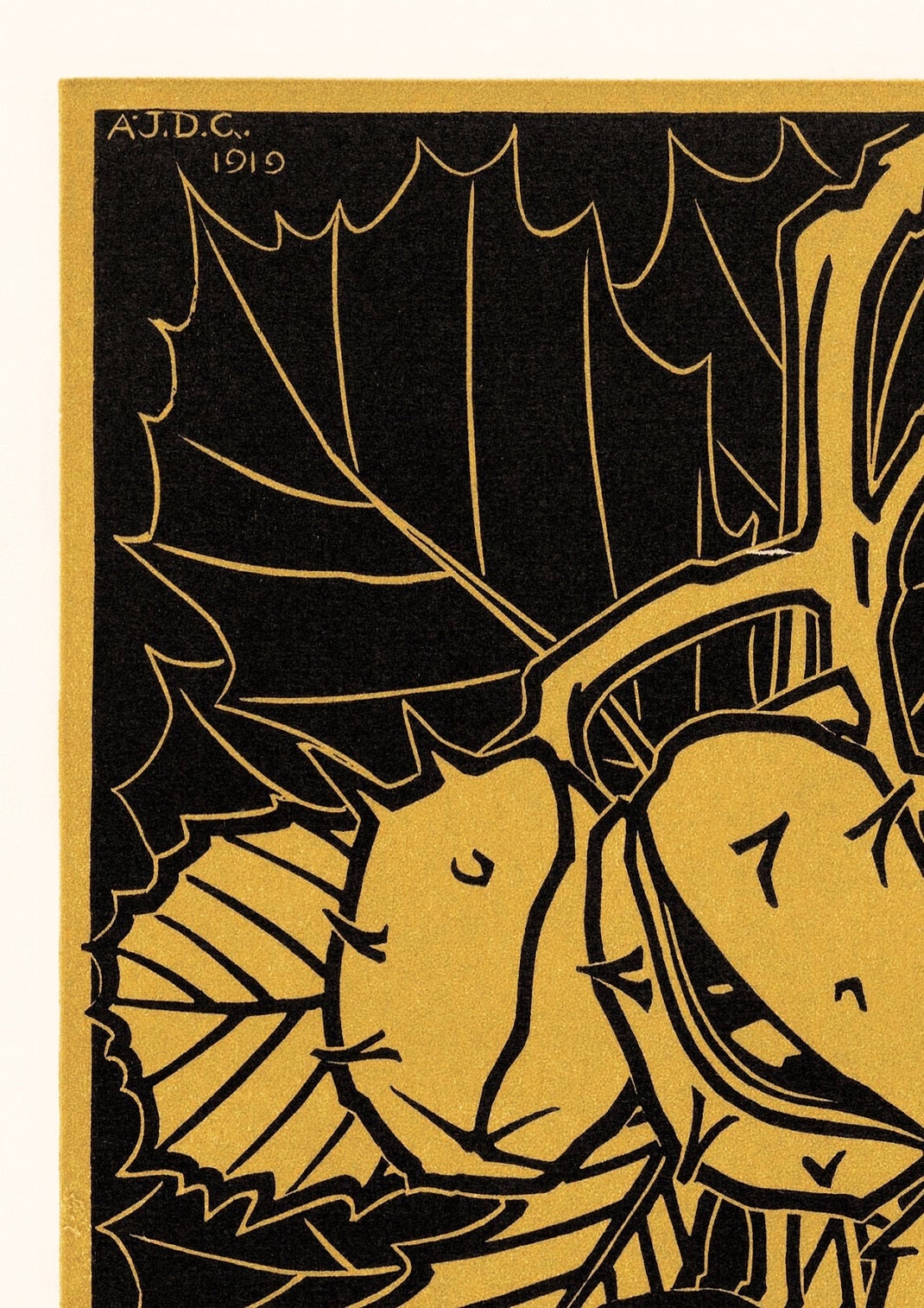 Horse Chestnut Art Nouveau Print: Julie de Graag Vintage Poster